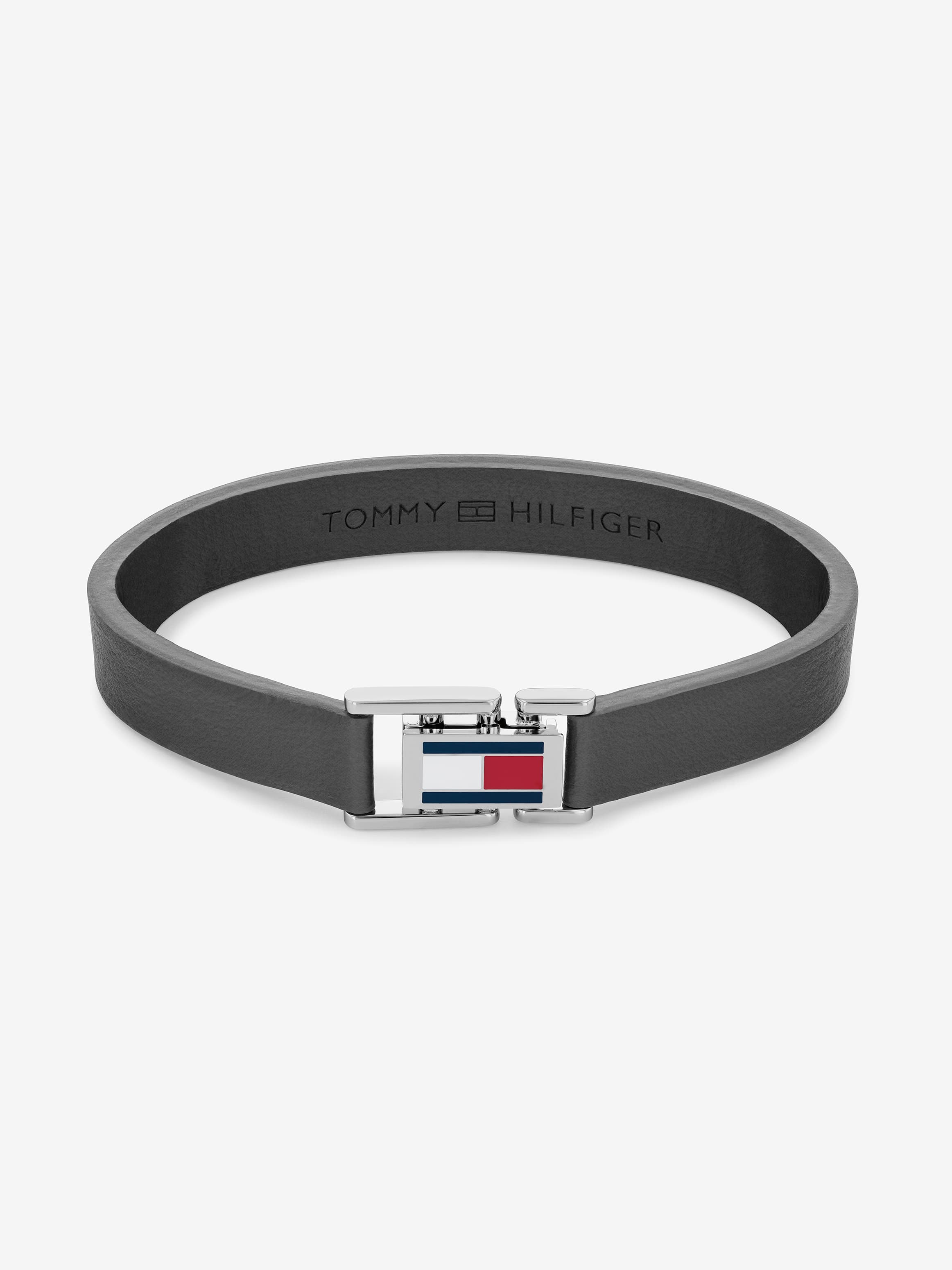 Tommy Hilfiger Adjustable Hardware Logo Leather Bracelet Mens Bracelet