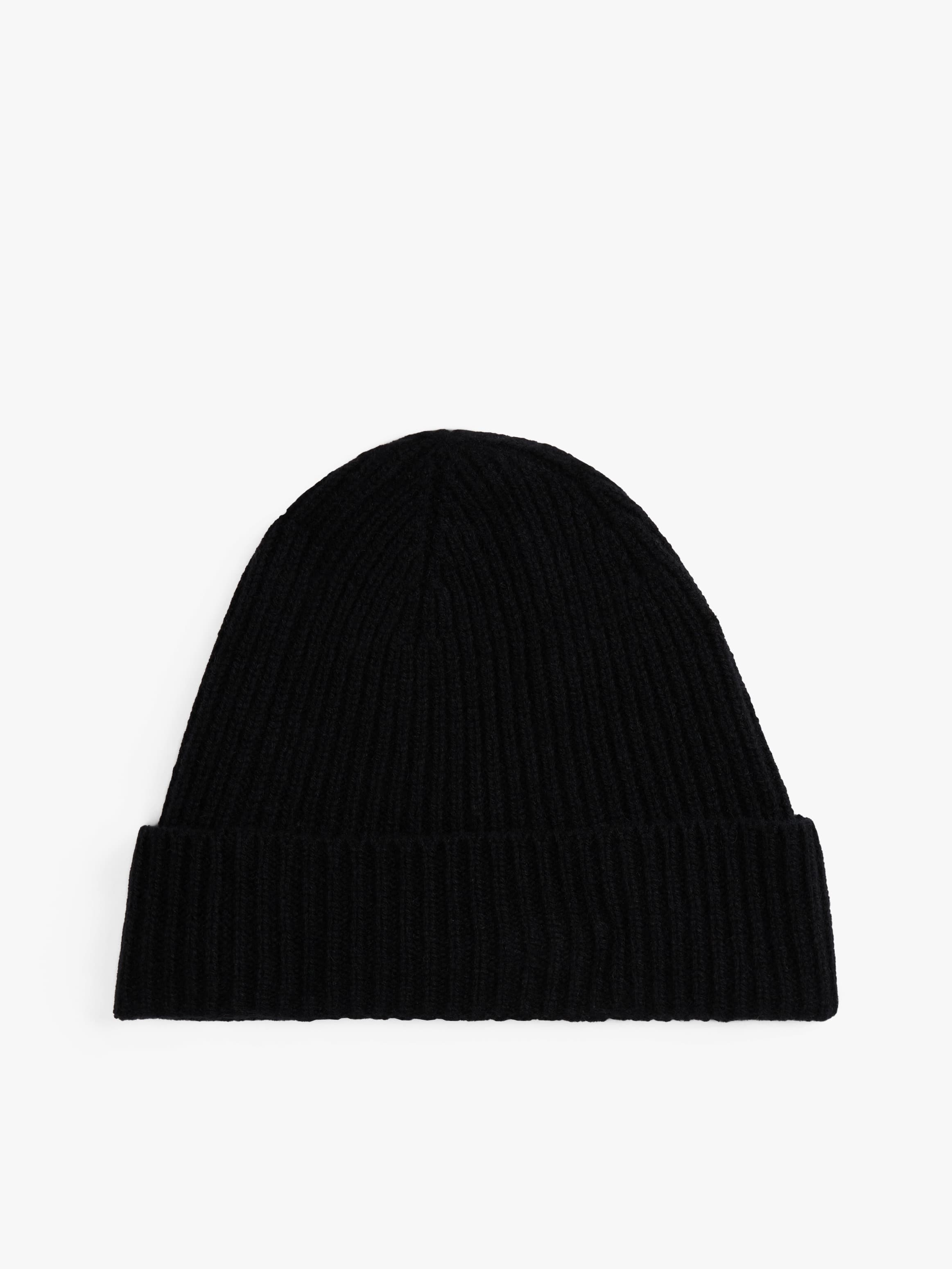 Pure Cashmere Rib-Knit Beanie