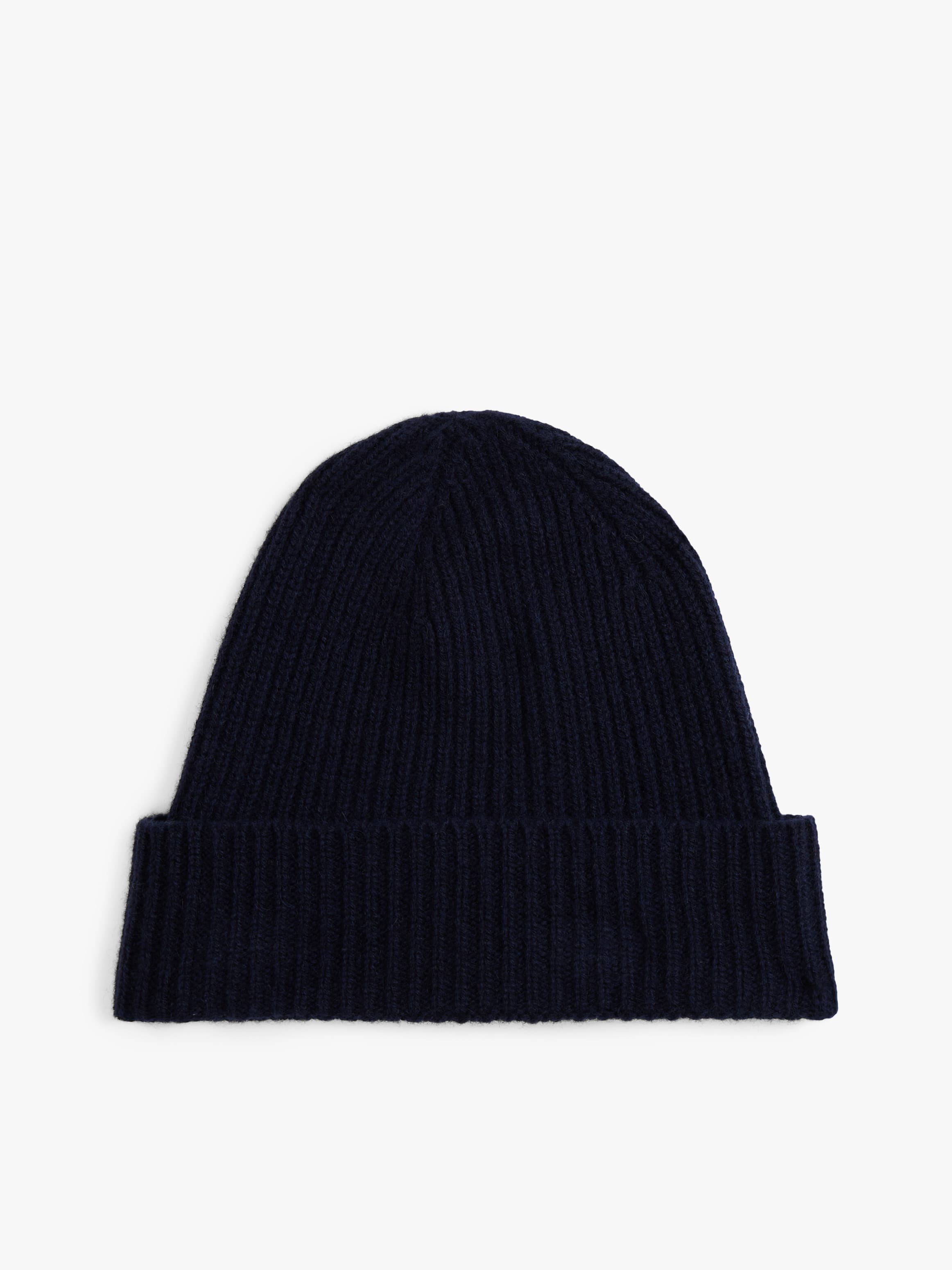 Pure Cashmere Rib-Knit Beanie