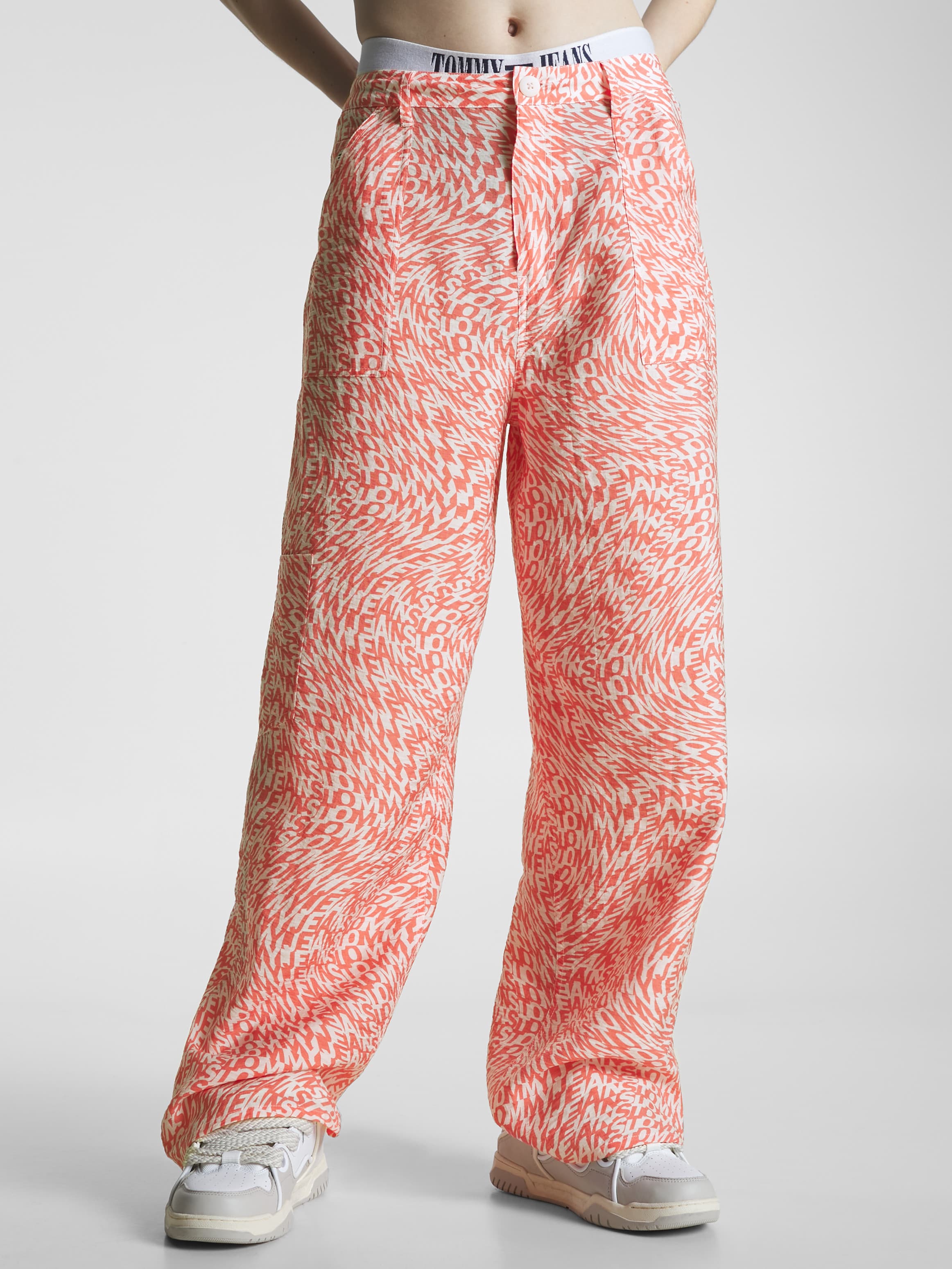 Psychedelic Print Low Rise Trousers