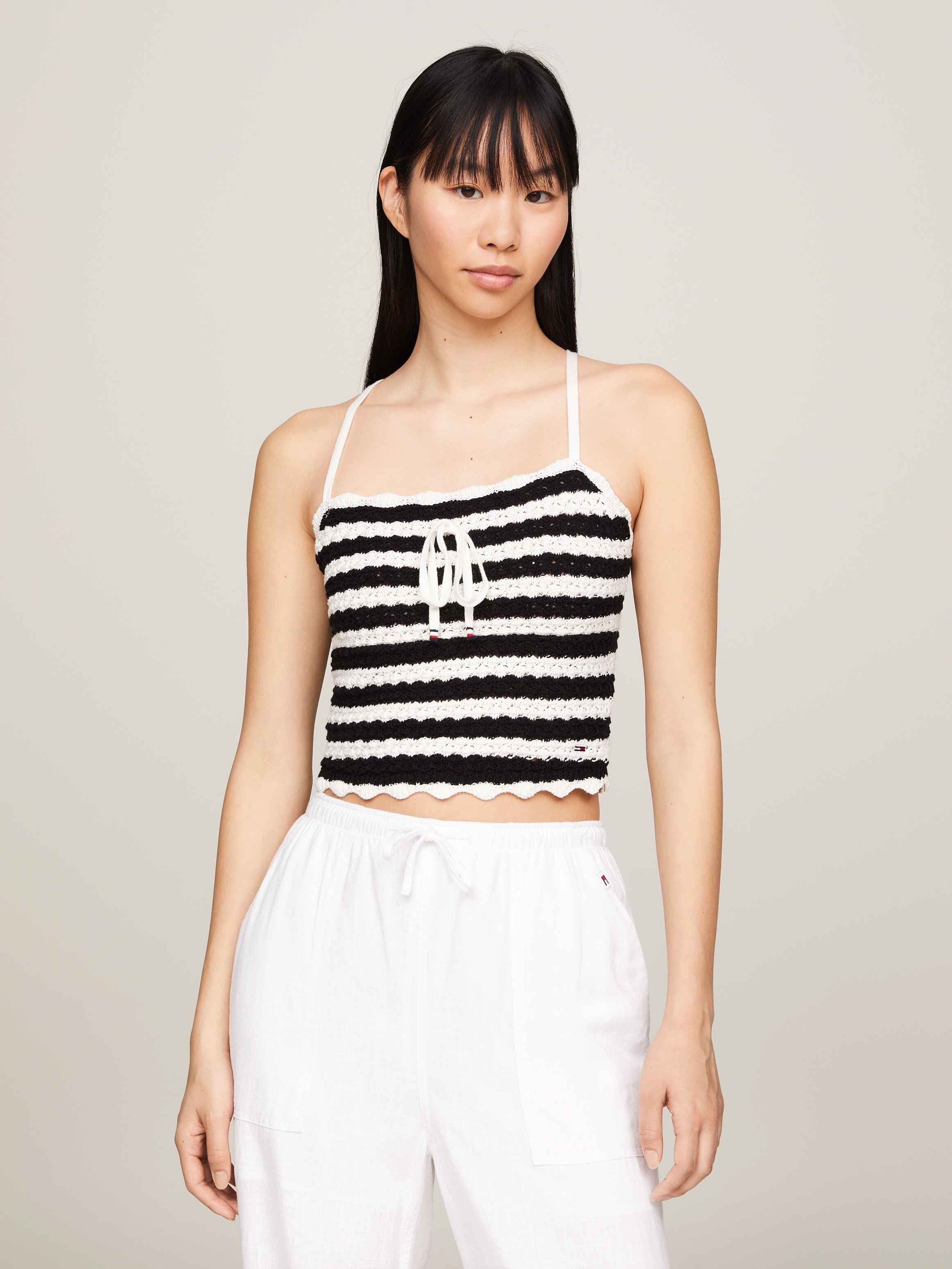 Crochet Stripe Crop Top