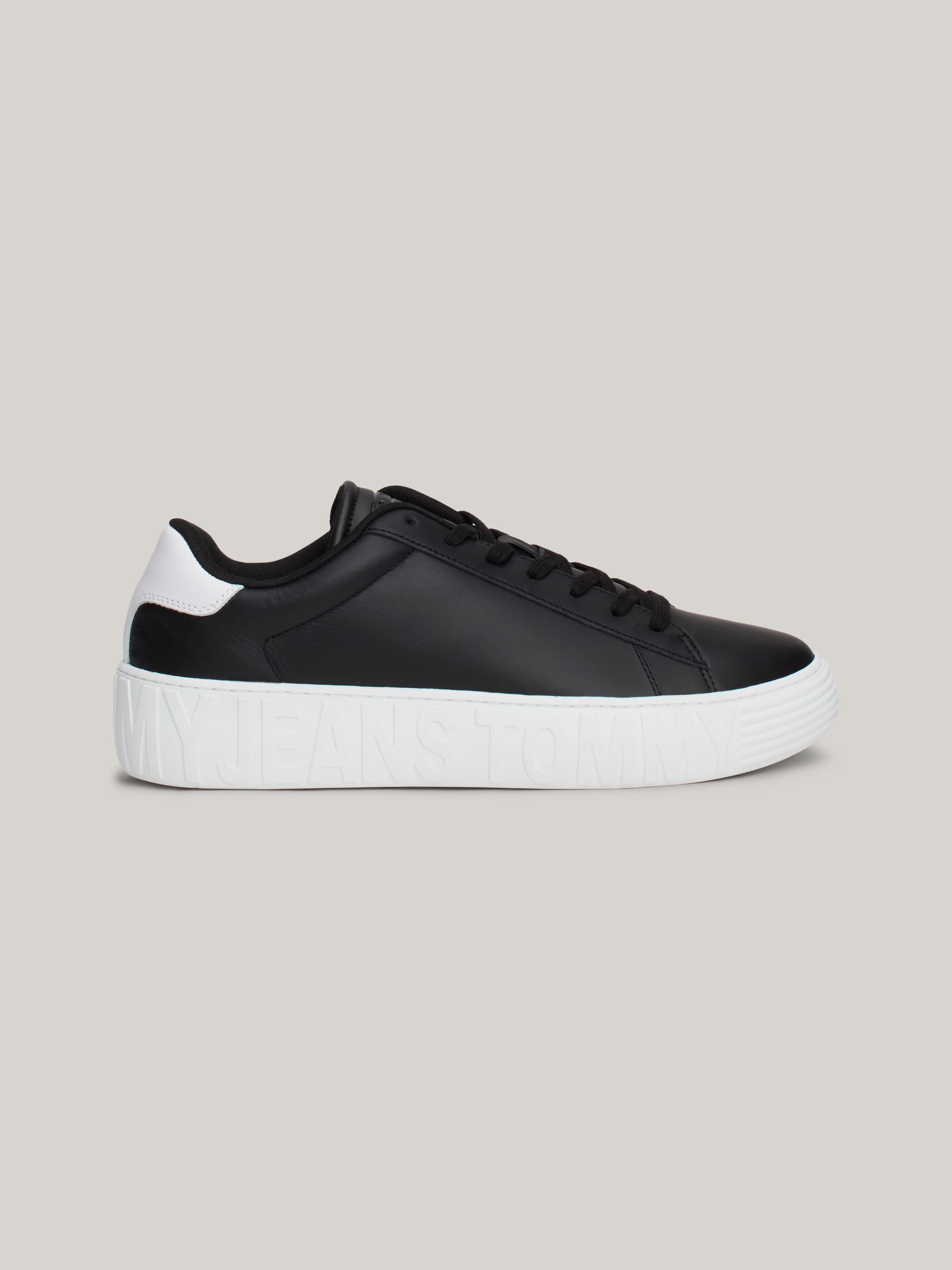 Monochrome Leather Cupsole Trainers