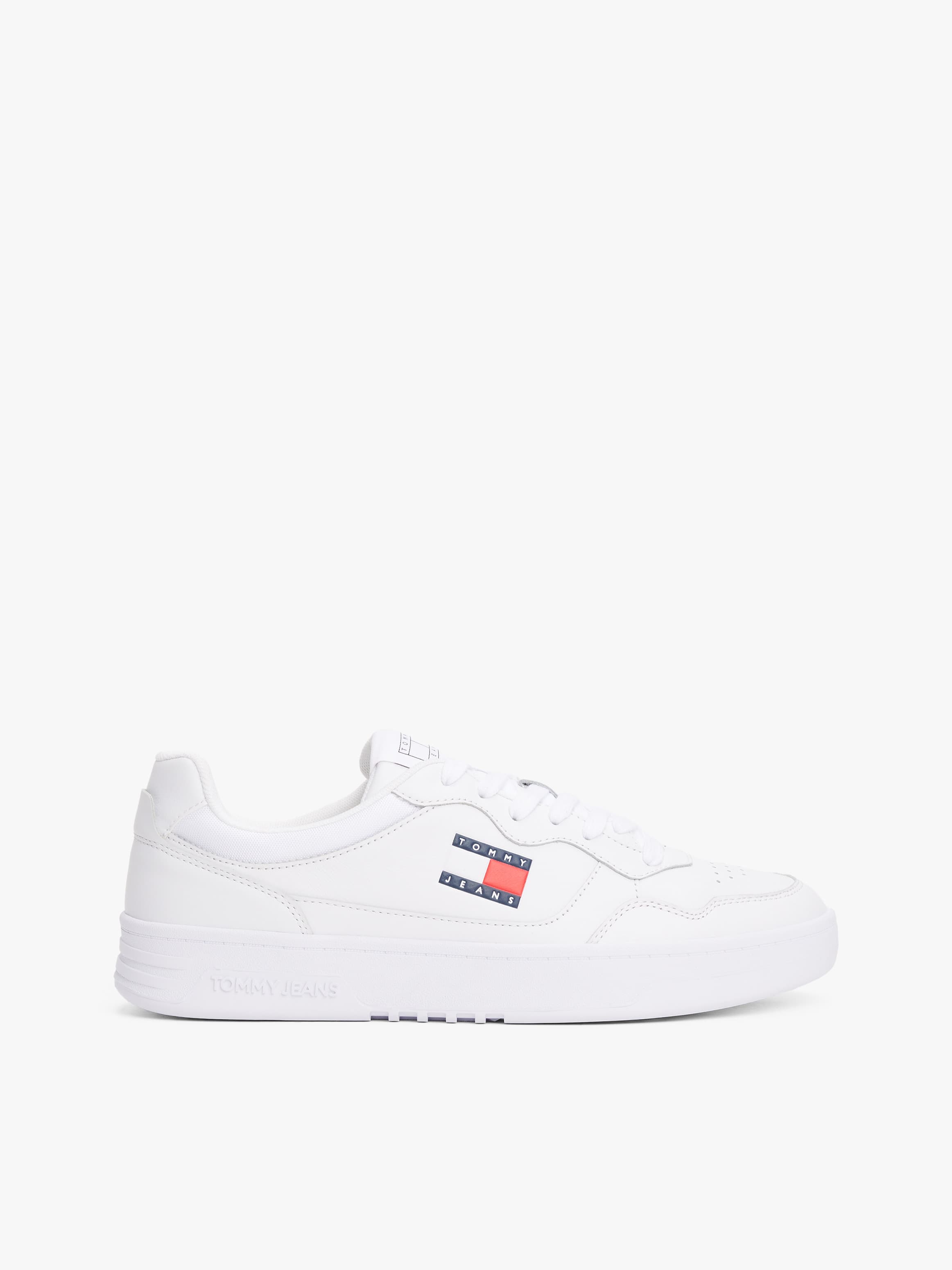Leather Mix Embossed Cupsole Trainers