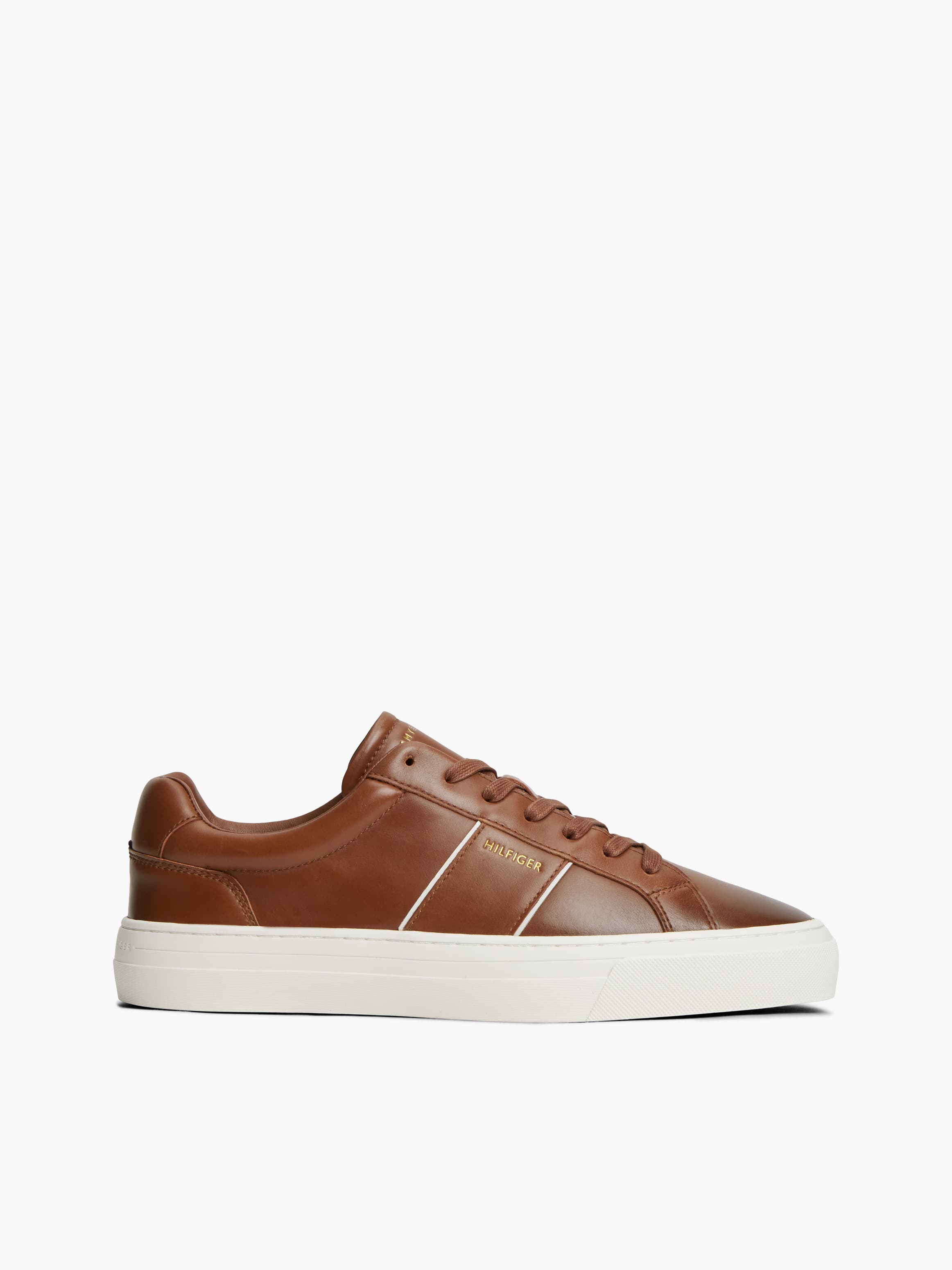 New York Label Leather Cupsole Trainers
