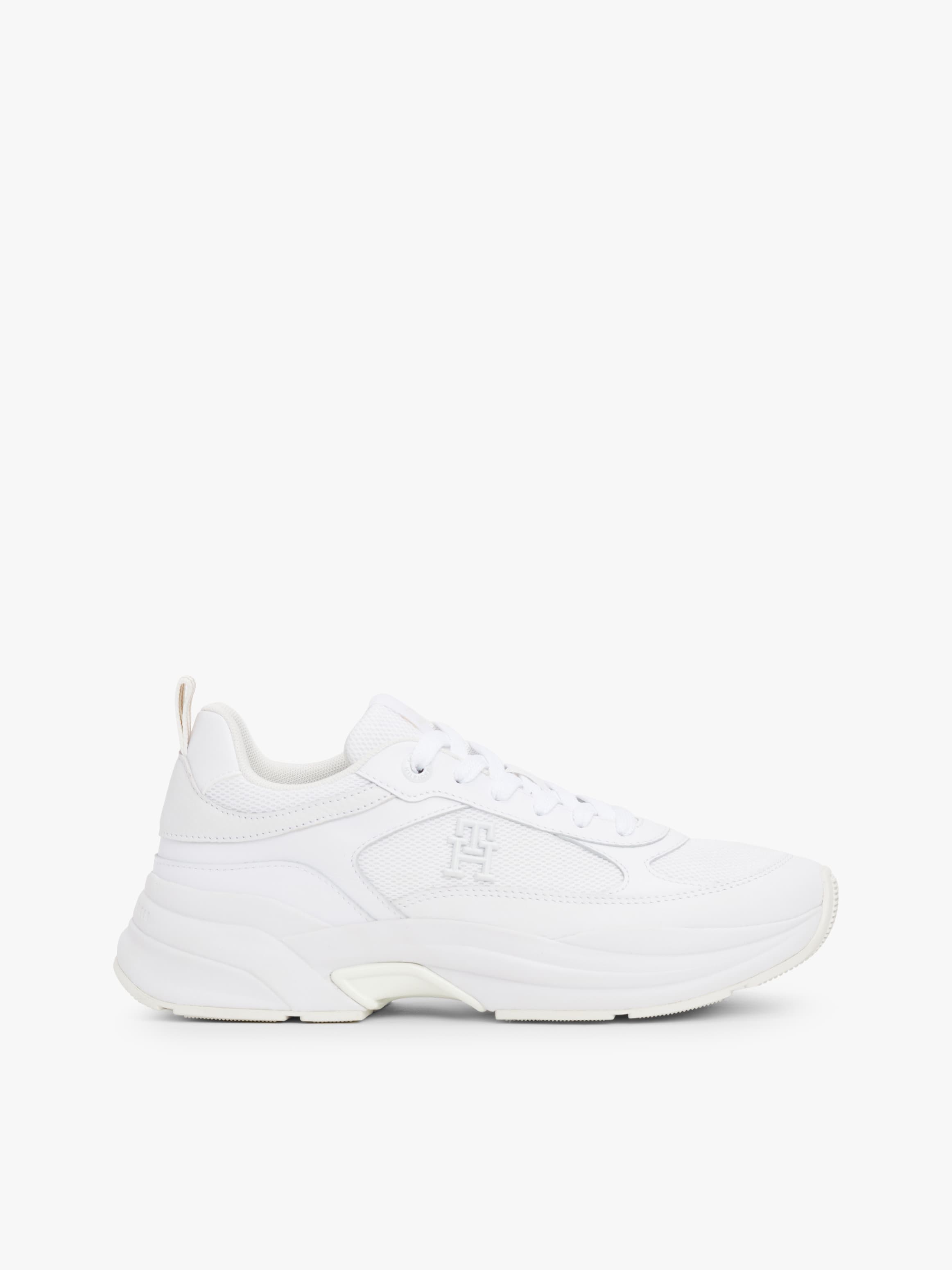 Leather Mixed Texture Chunky Trainers