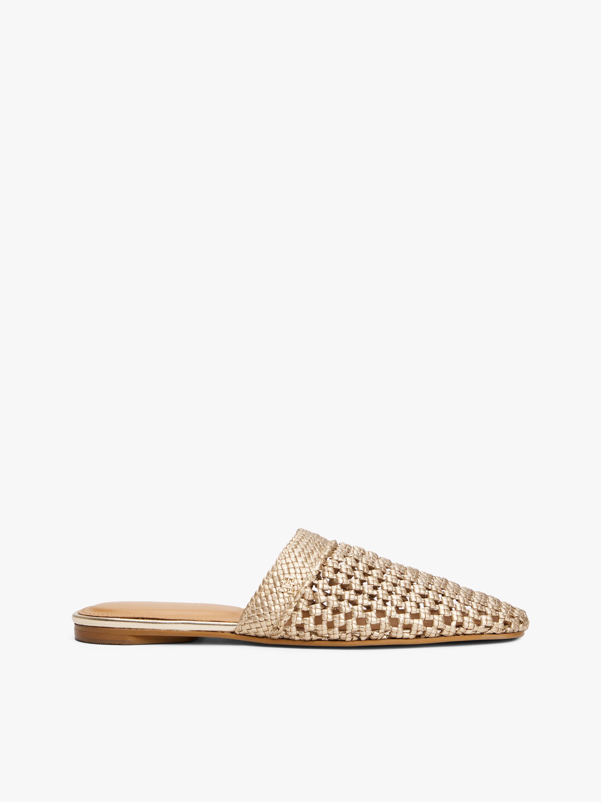 Metallic Crochet Mules