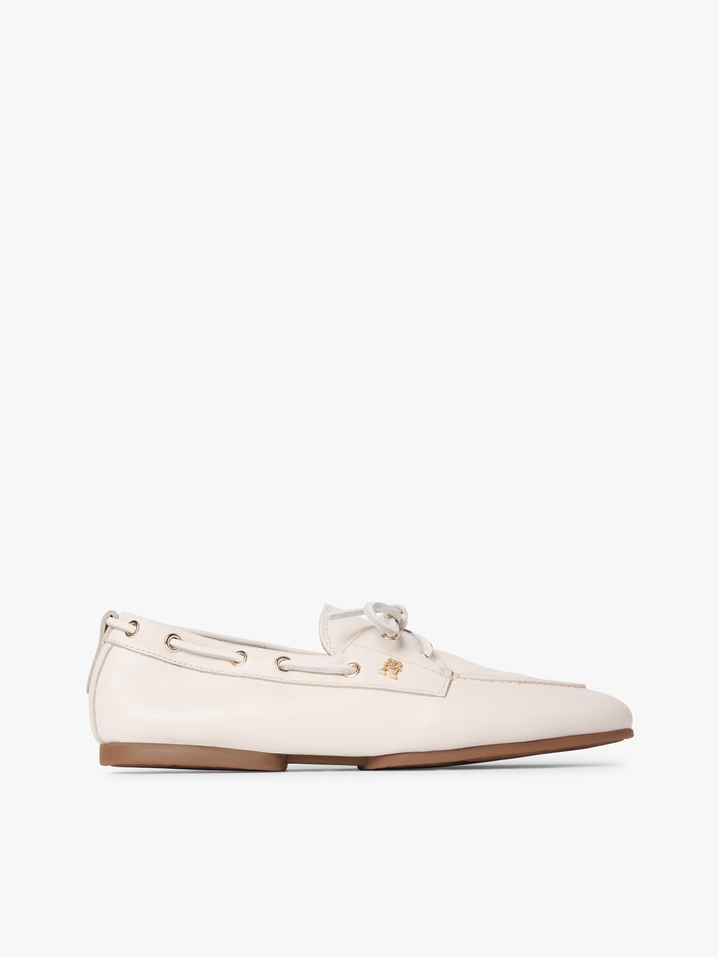 Leather TH Monogram Boat Shoes