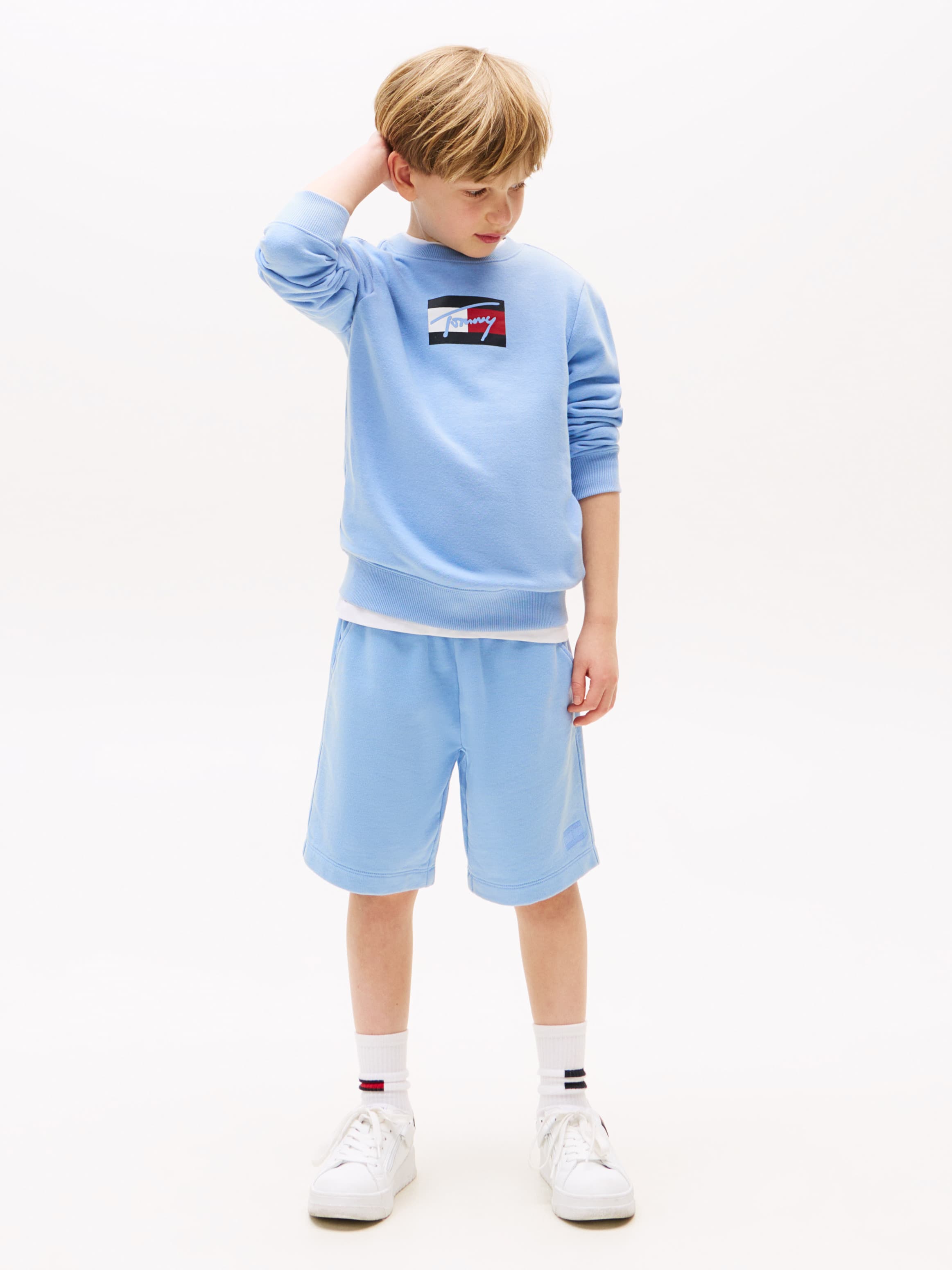 Tonal Flag Embroidery Sweat Shorts