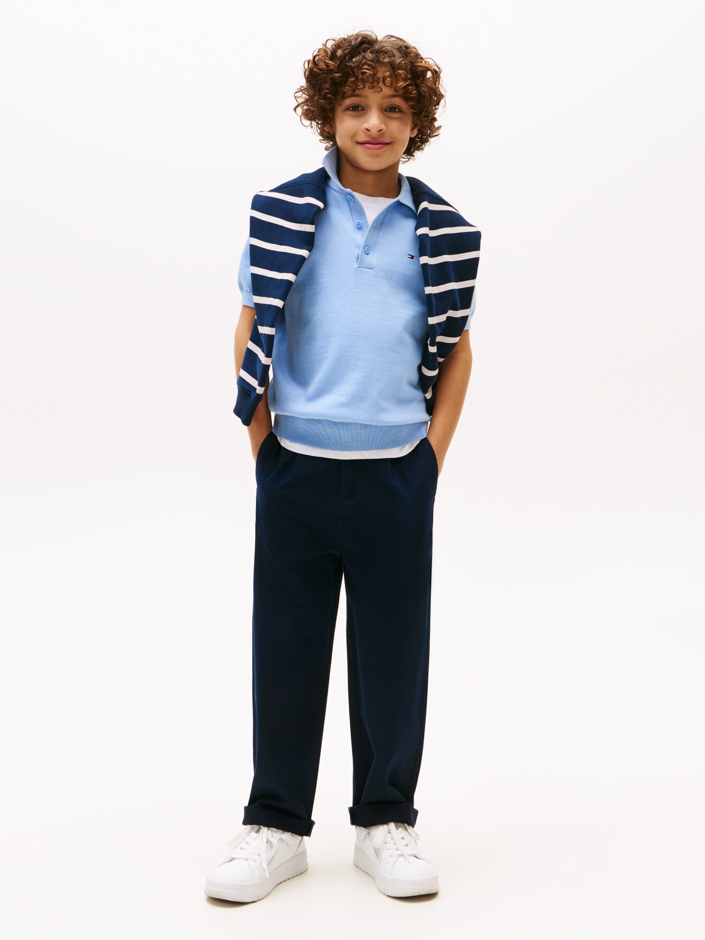 Solid Pleated Chinos
