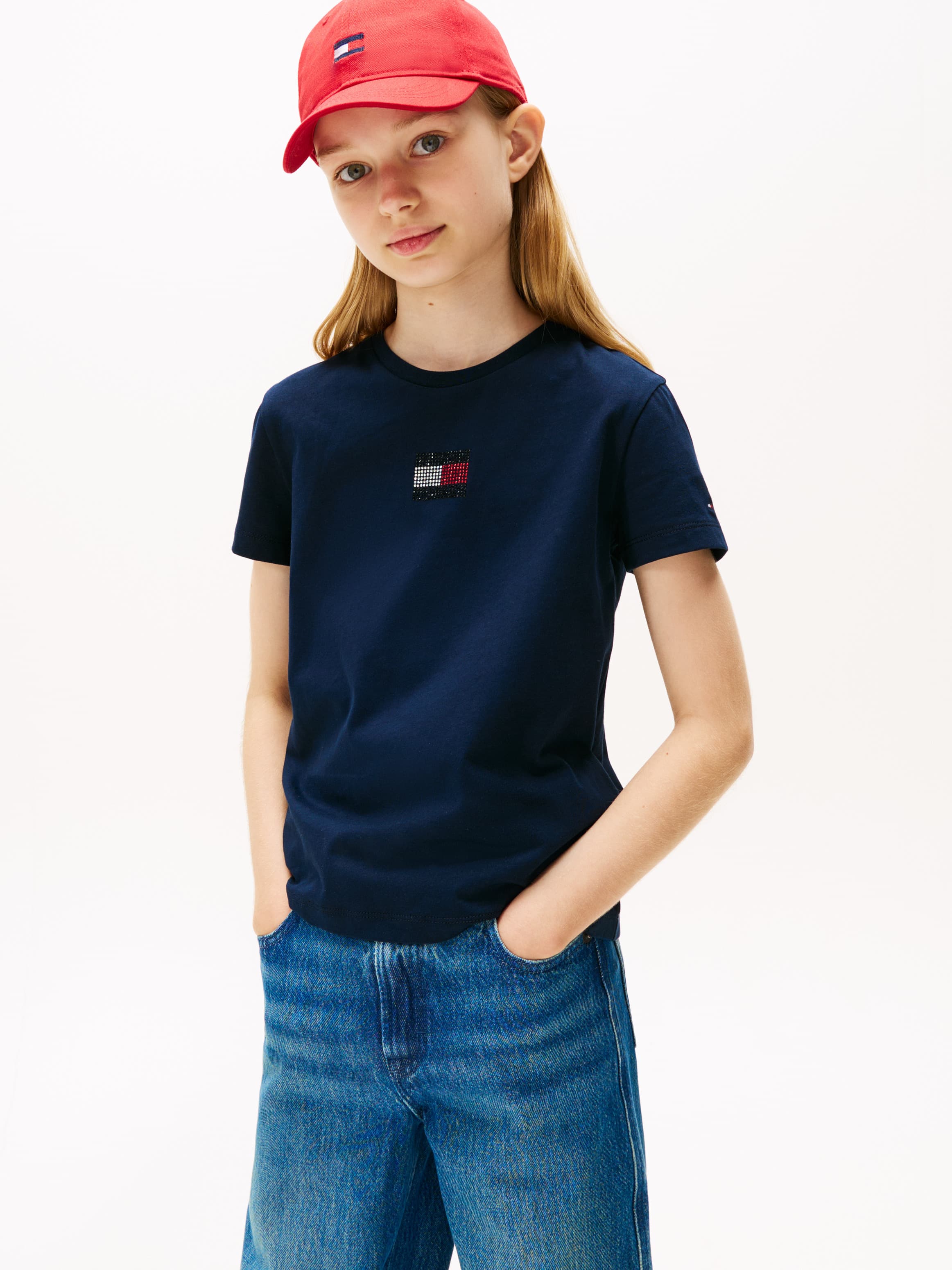 Diamanté Flag Jersey T-Shirt
