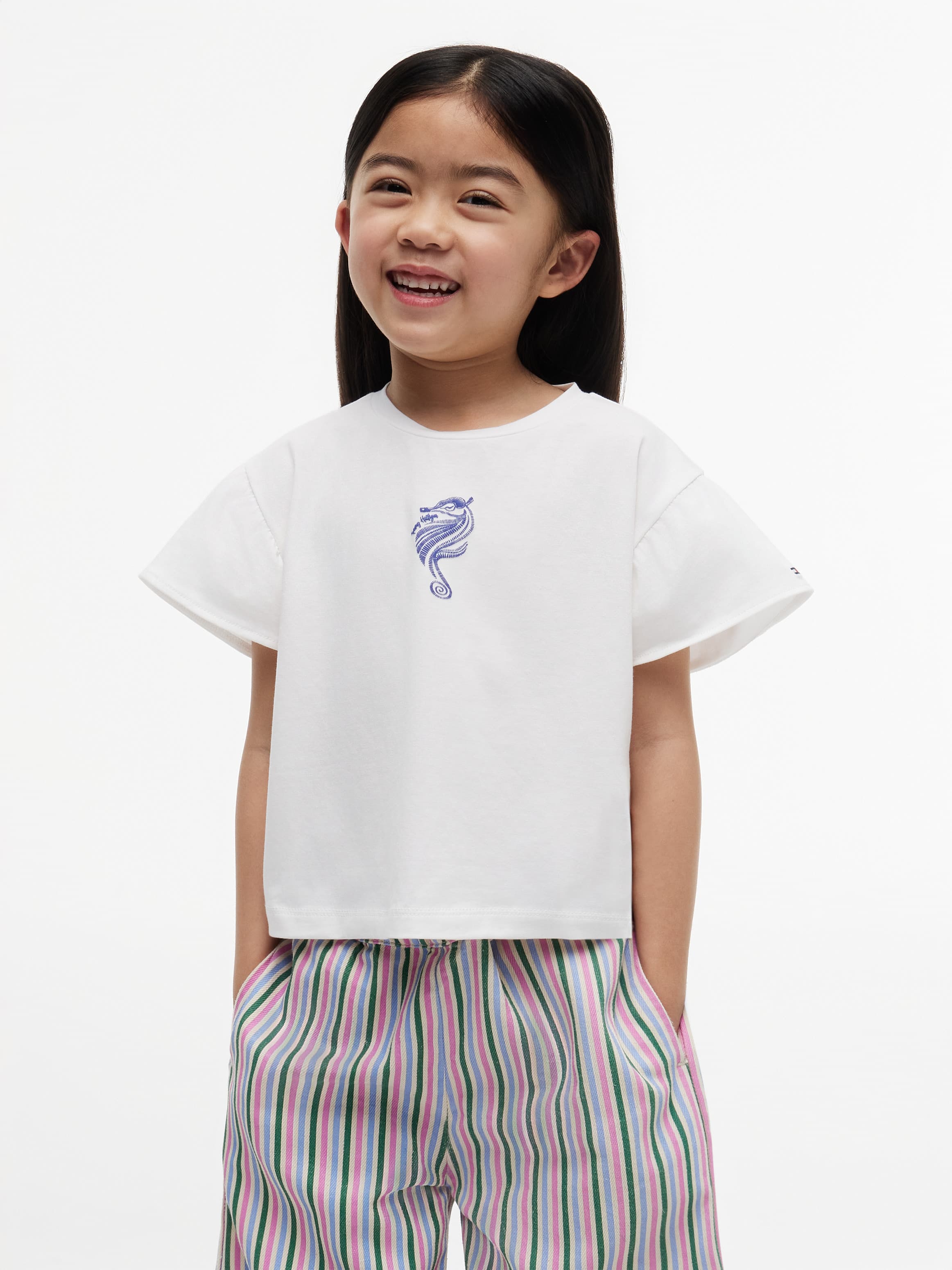 Graphic Flutter Sleeve Relaxed Jersey T-Shirt