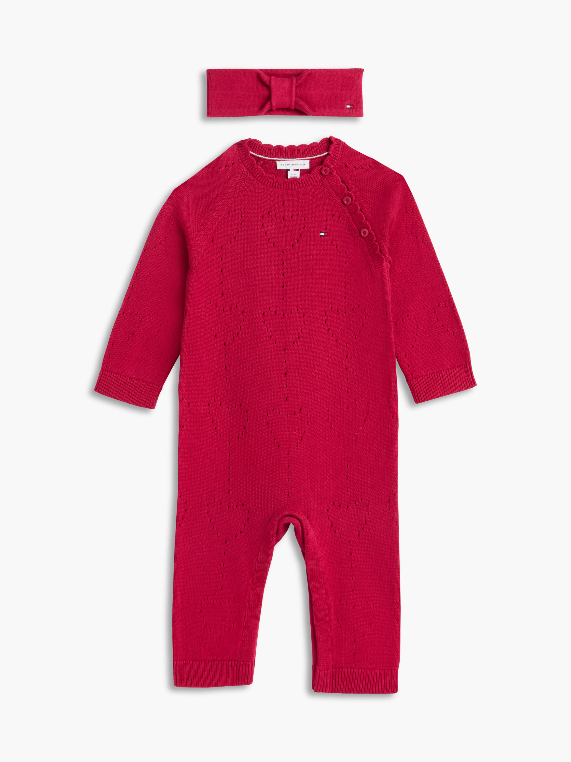 Pointelle Heart Knit Coverall