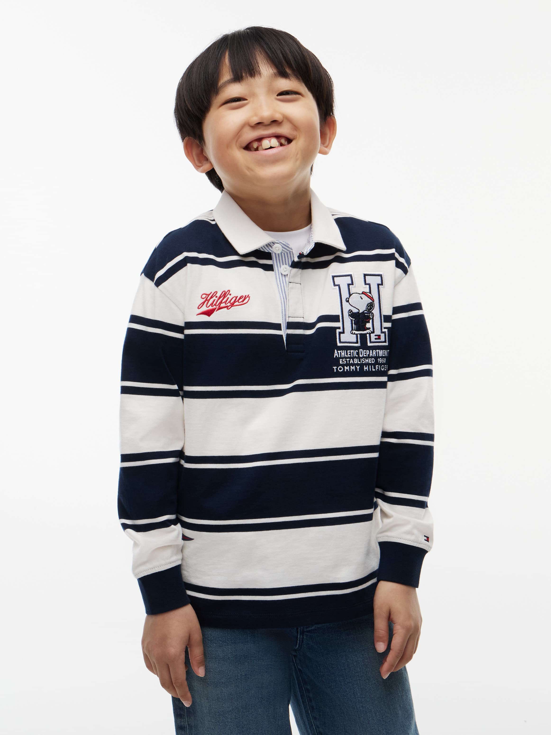 Regular Fit Peanuts® Rugby Stripe Polo Shirt