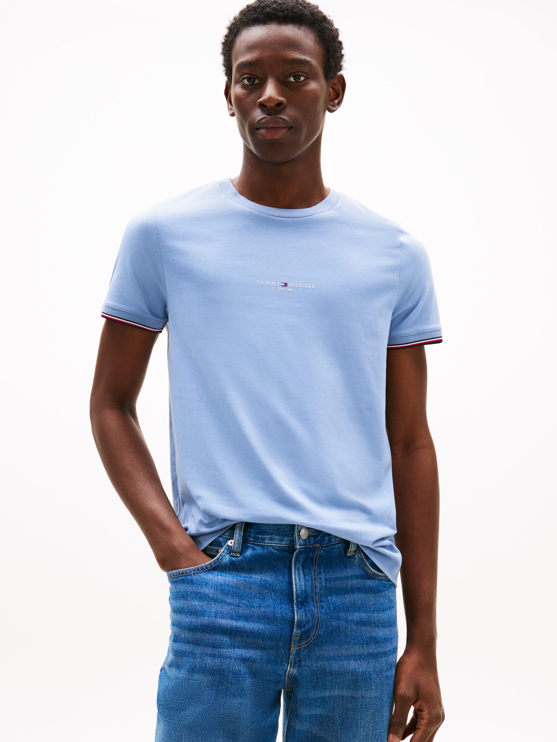 Signature Tipped Slim Knit T-Shirt
