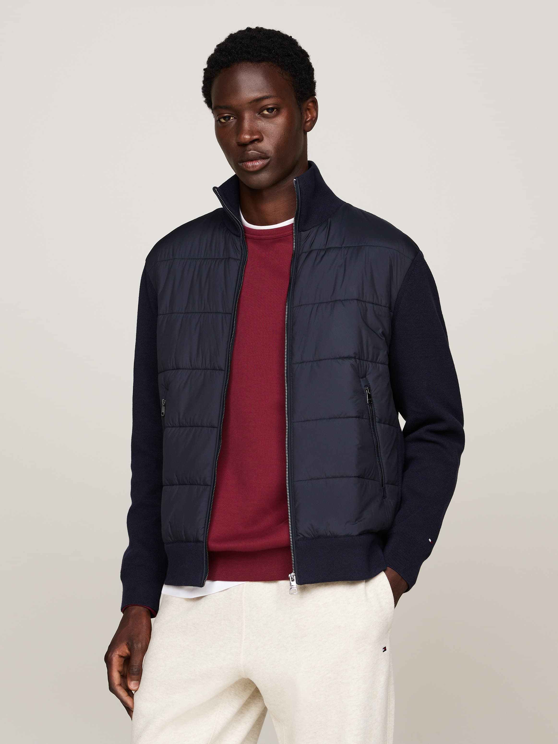 Smart Casual Mixed Texture Relaxed Jacket