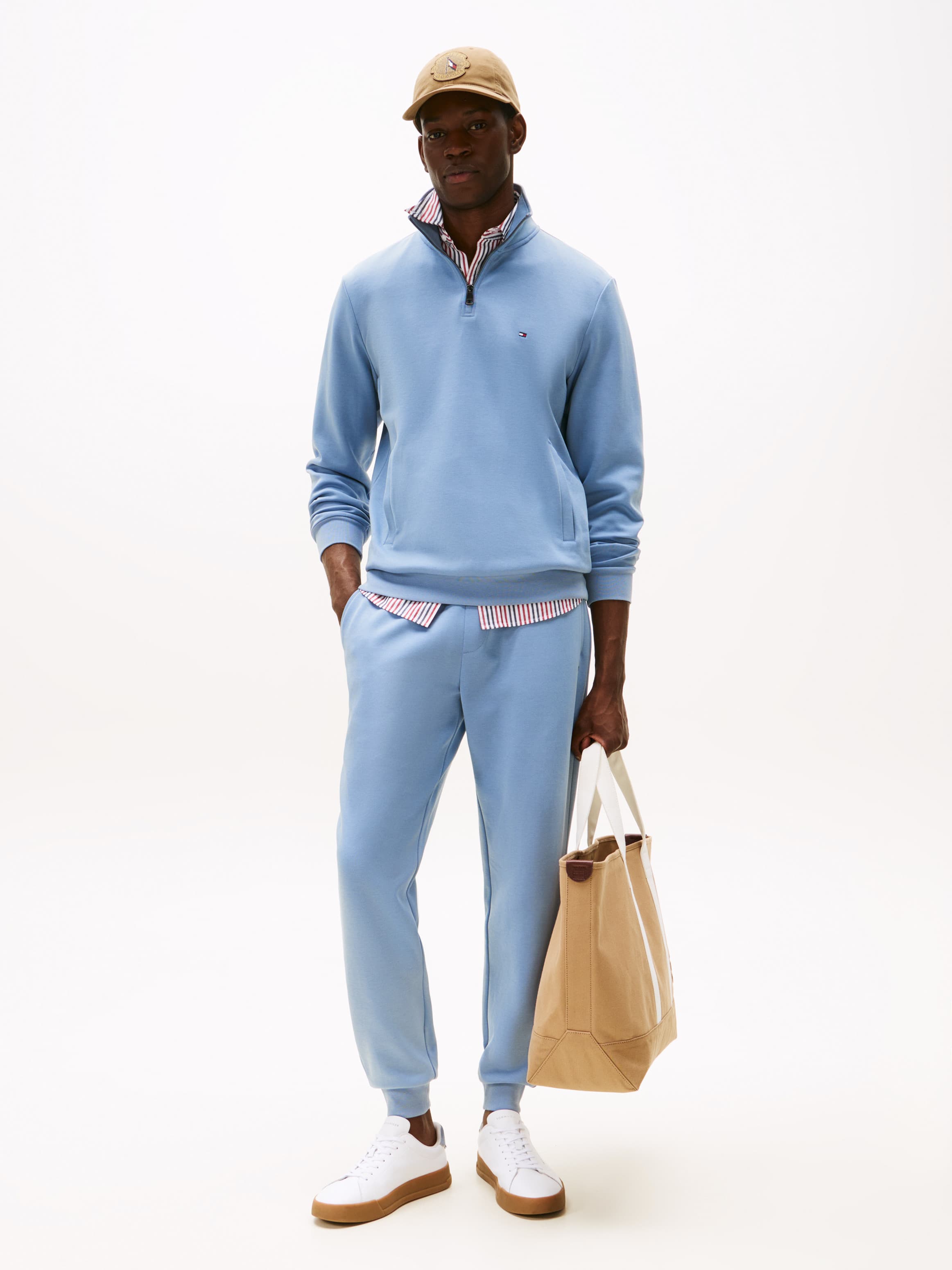 Solid Elastic Waist Joggers