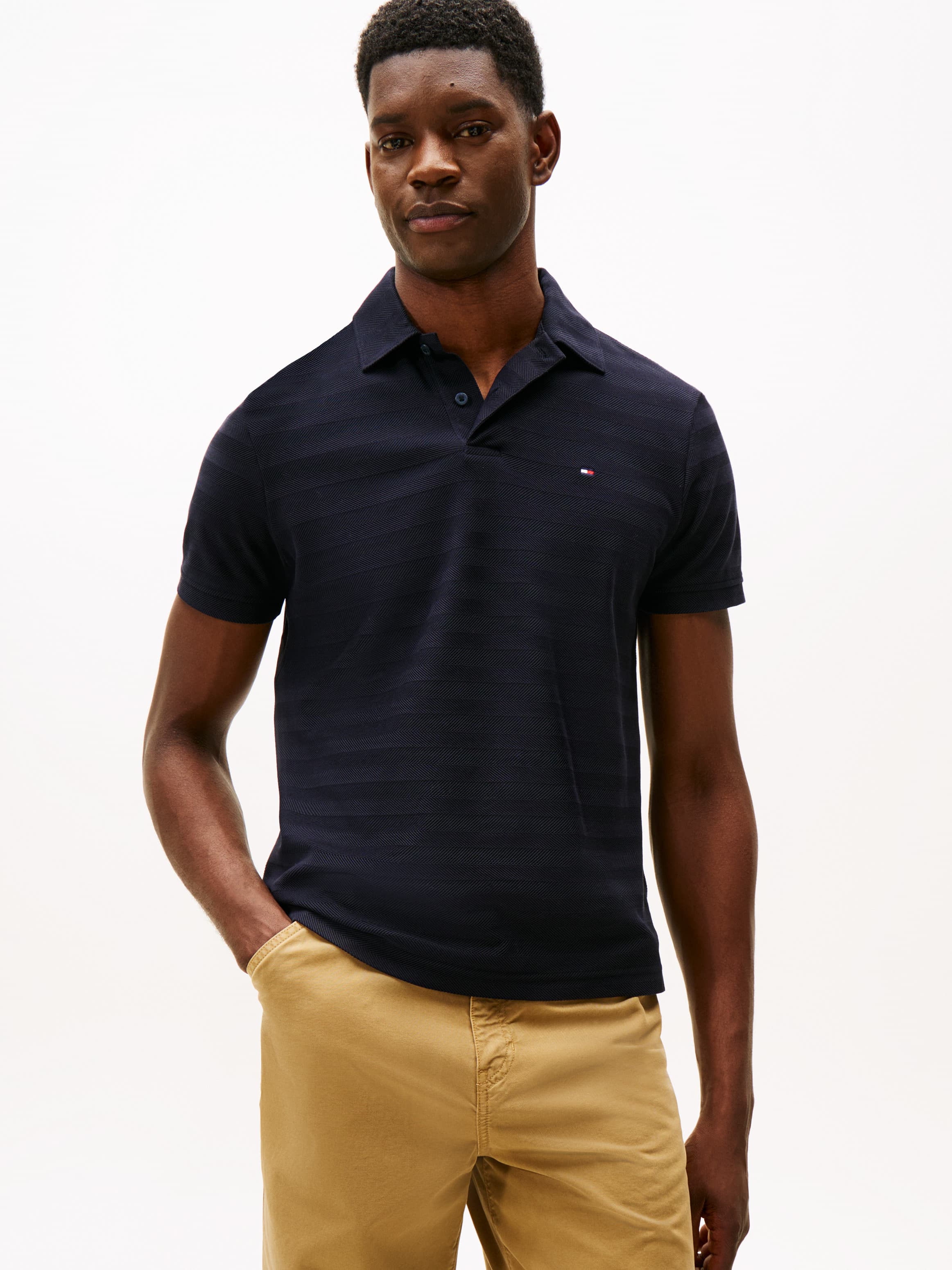 Herringbone Jacquard Polo Shirt