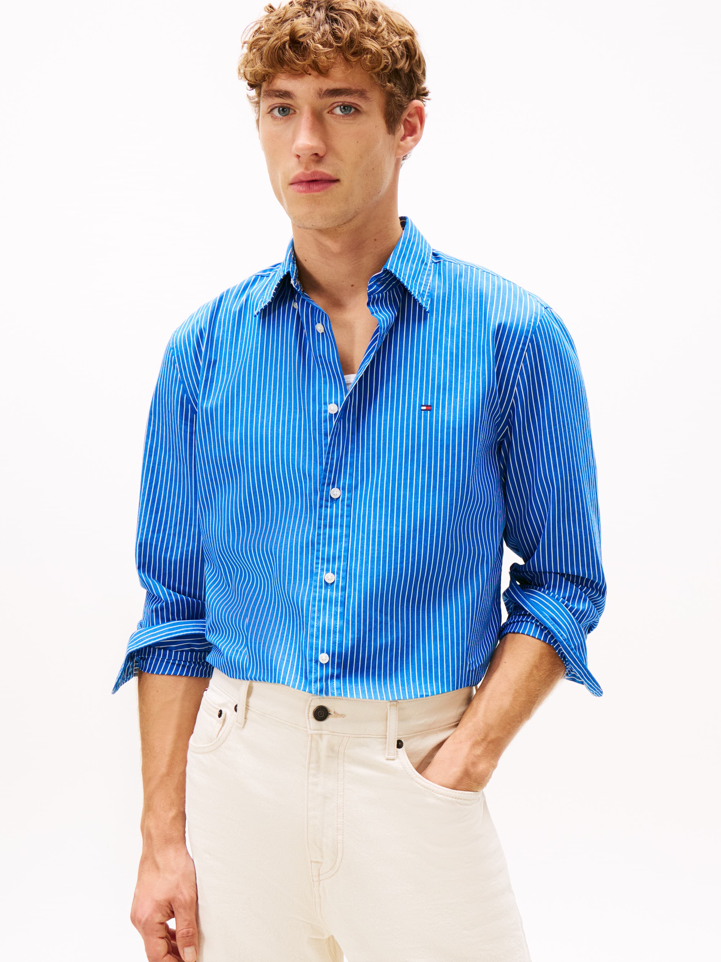 TH Flex Regular Fit Pinstripe Shirt