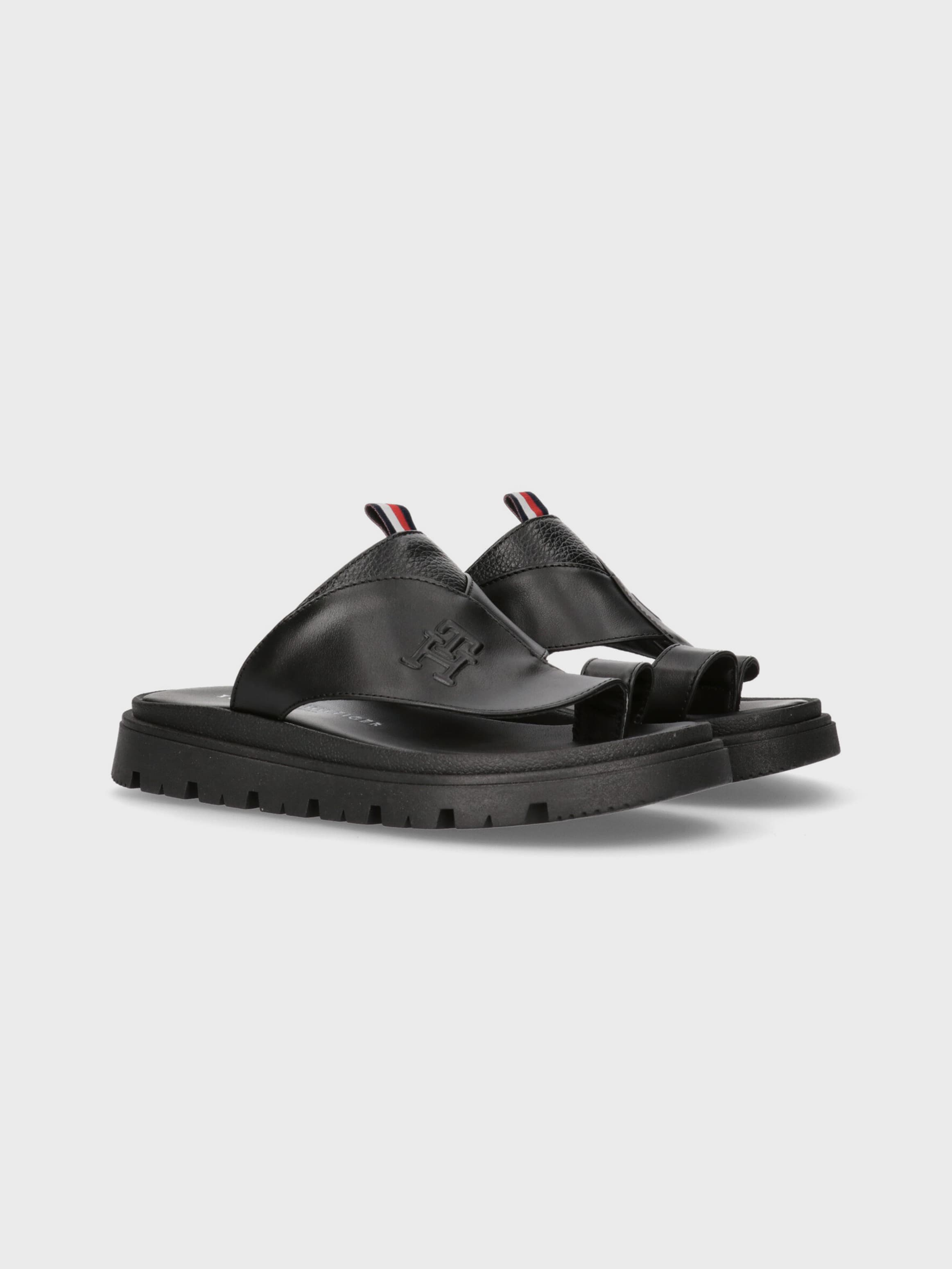 Logo Embossed Leather Sandals