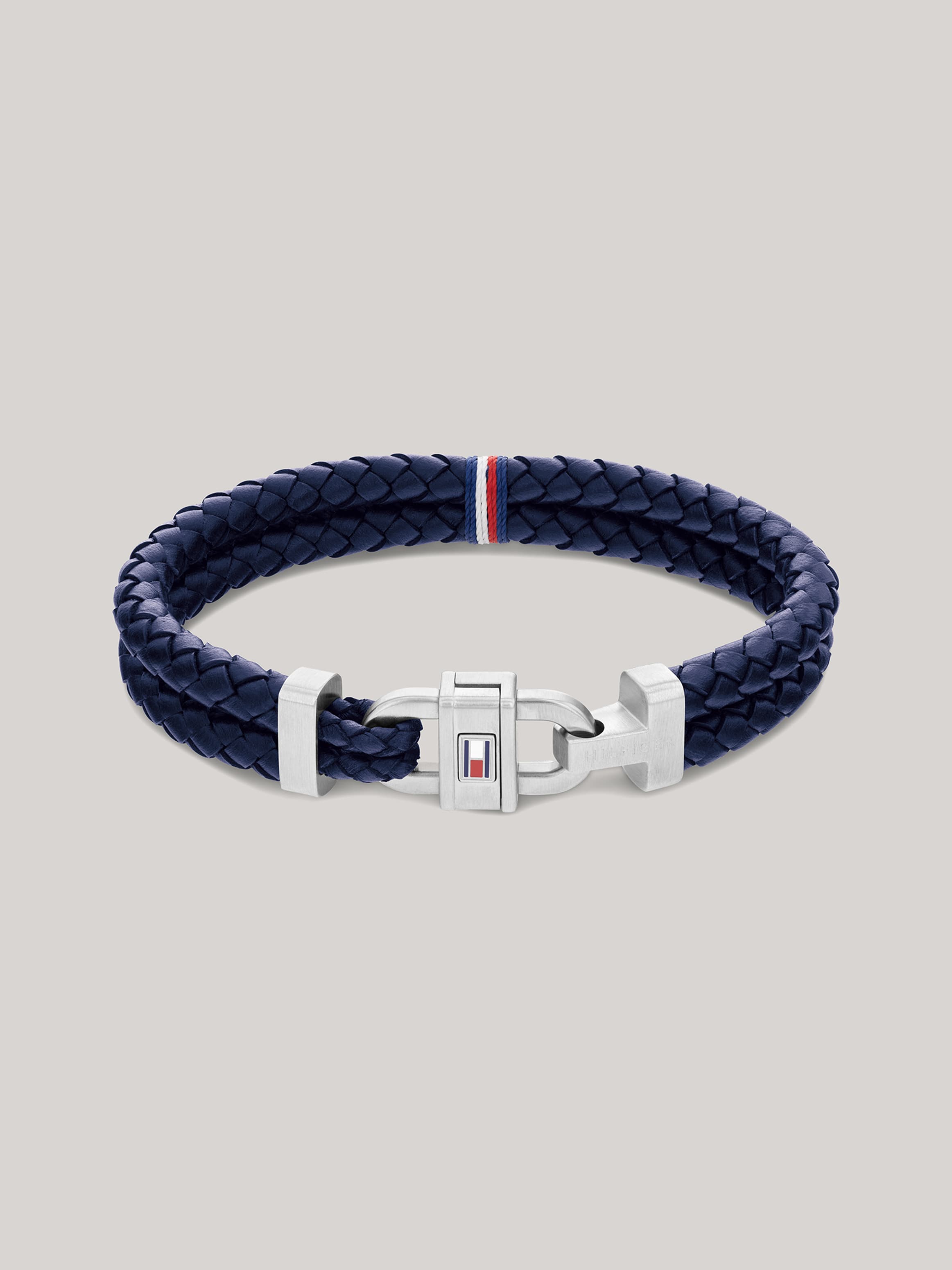 Navy Leather Braided Bracelet