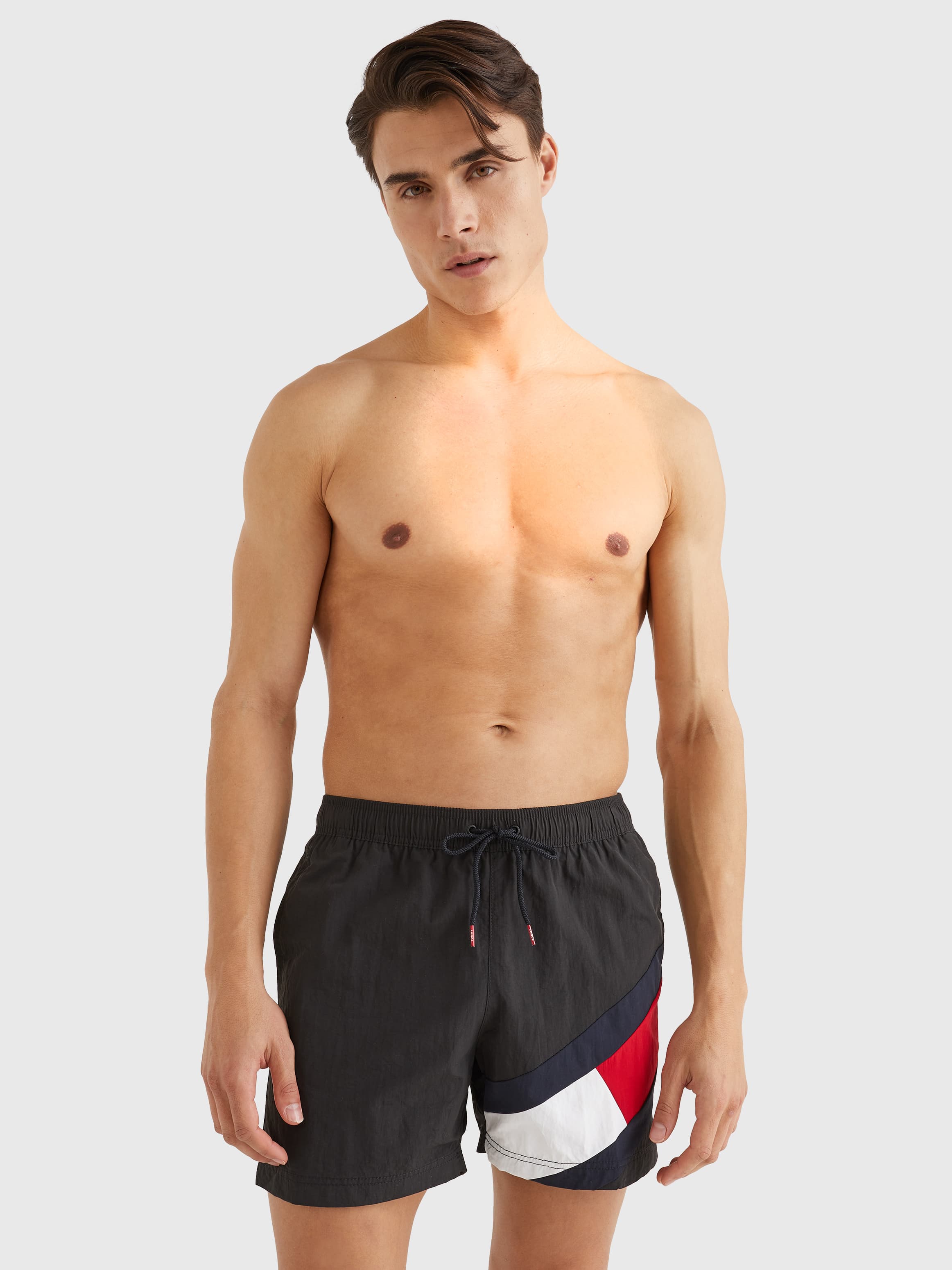 Flag Mid Length Drawstring Swim Shorts