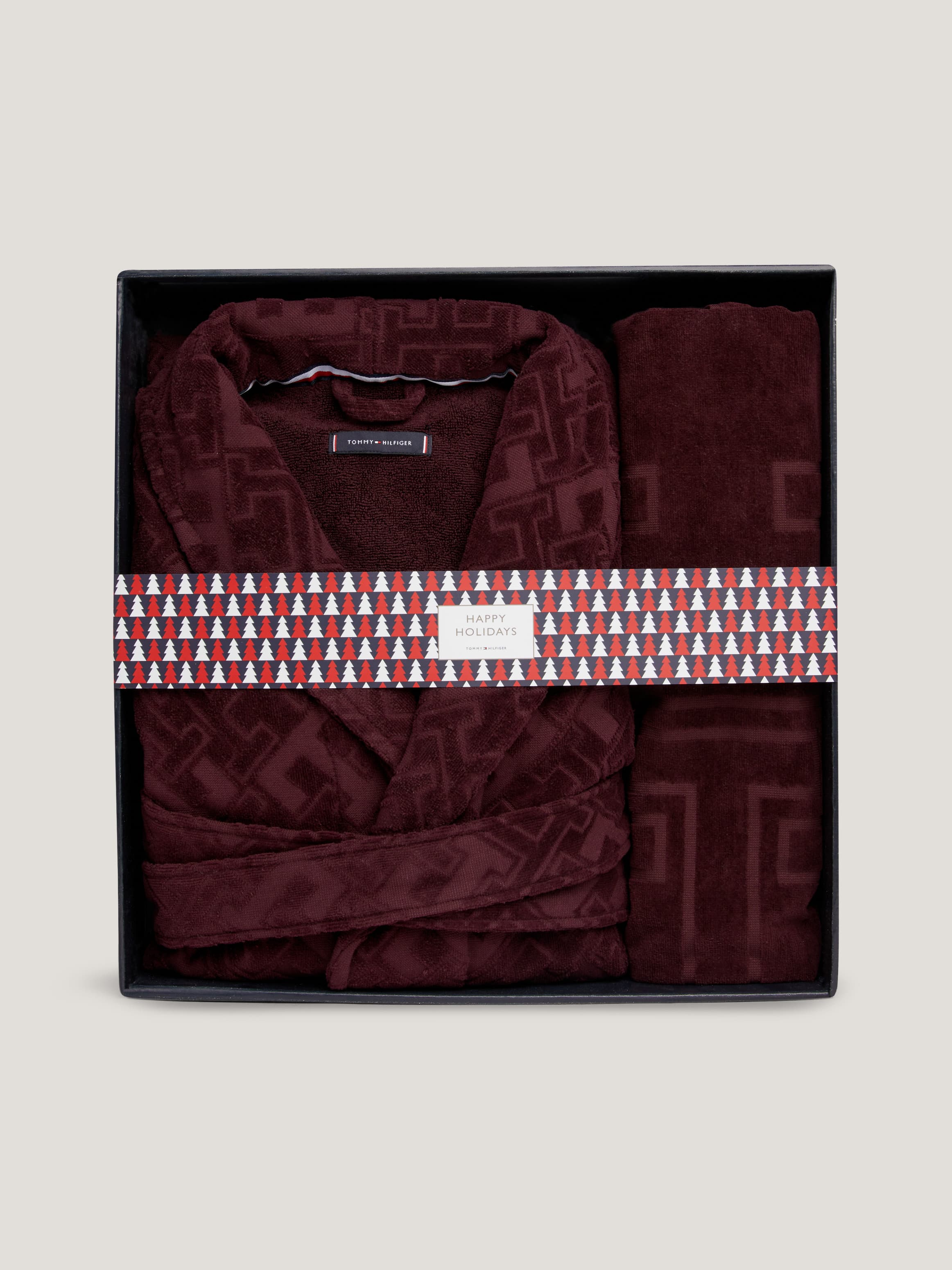 TH Monogram Bathrobe And Towel Gift Set