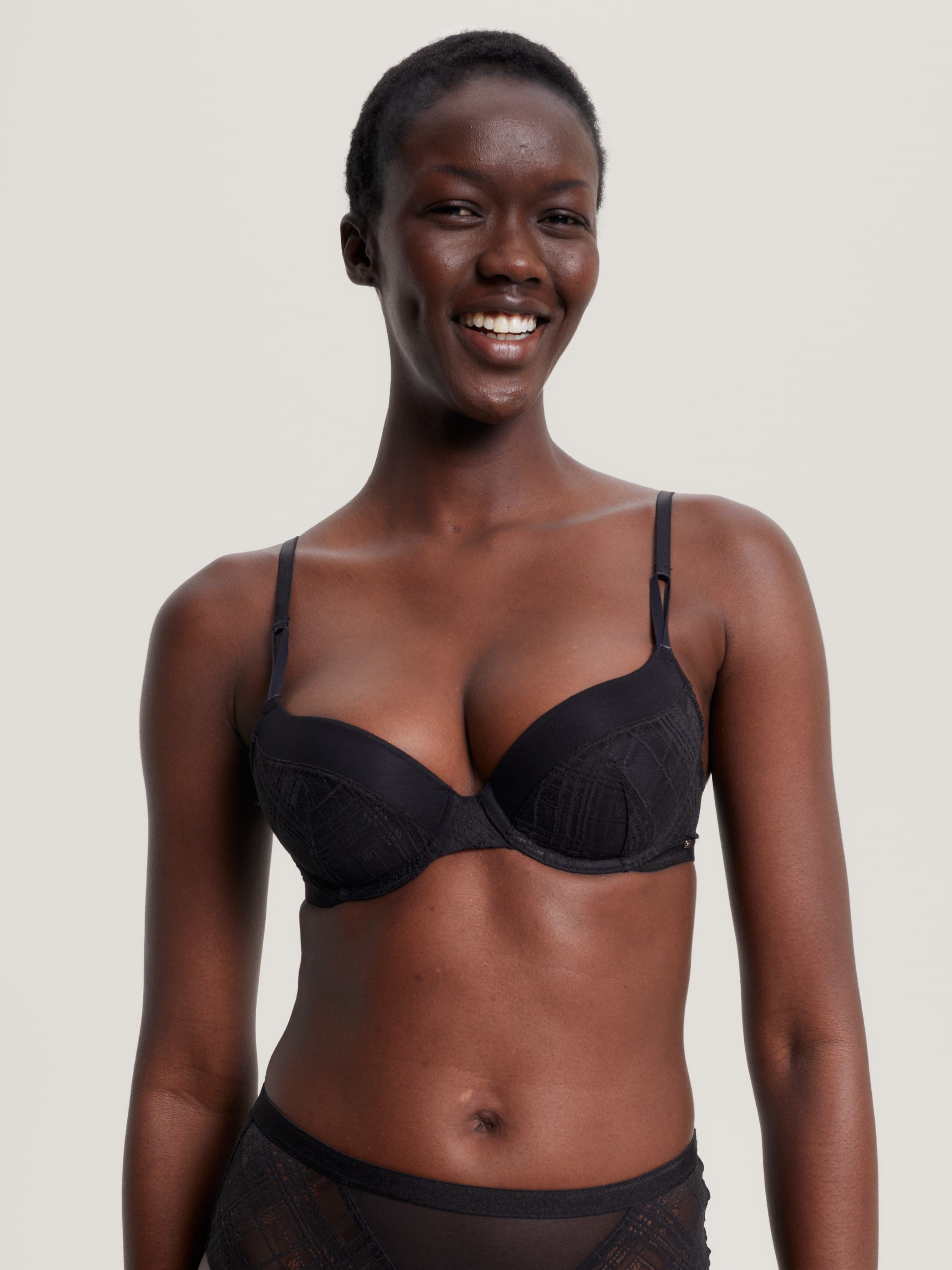 Elevated Geo Lace Padded Demi Cup Bra