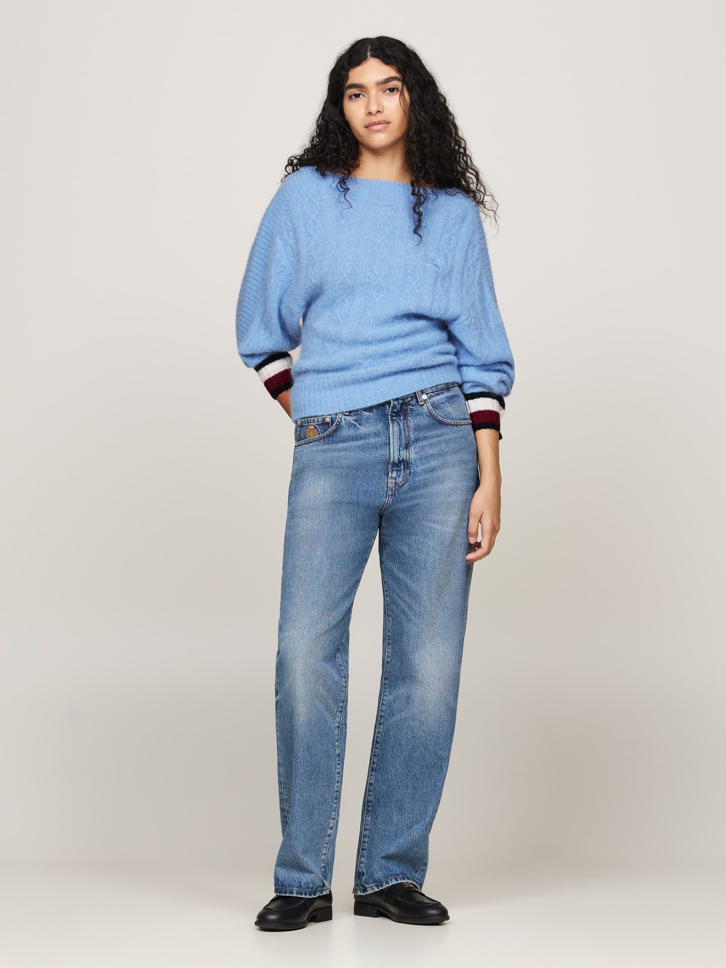 Crest Cutout Back Relaxed Jumper