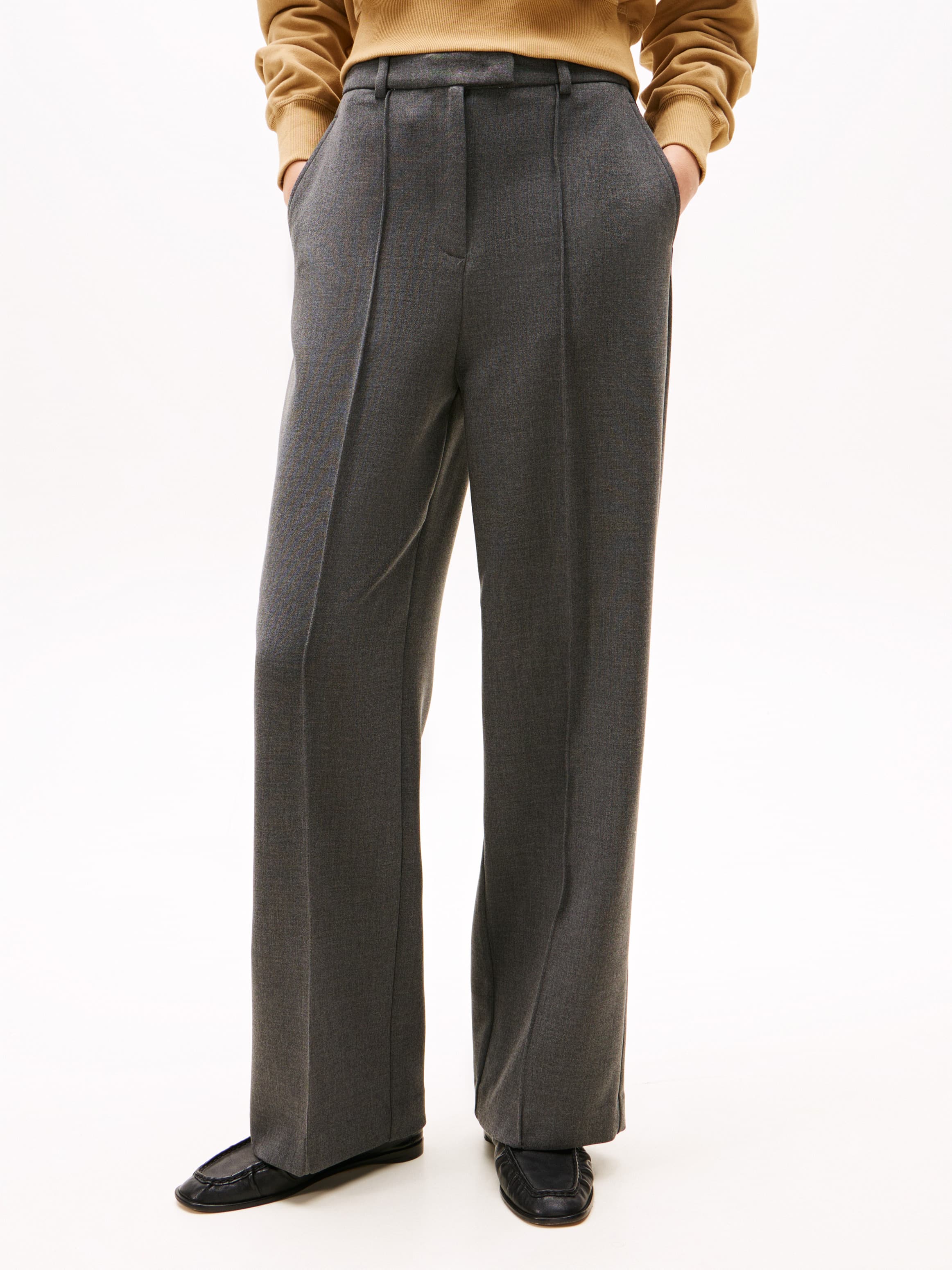 Seam Detail Relaxed Straight Leg Trousers