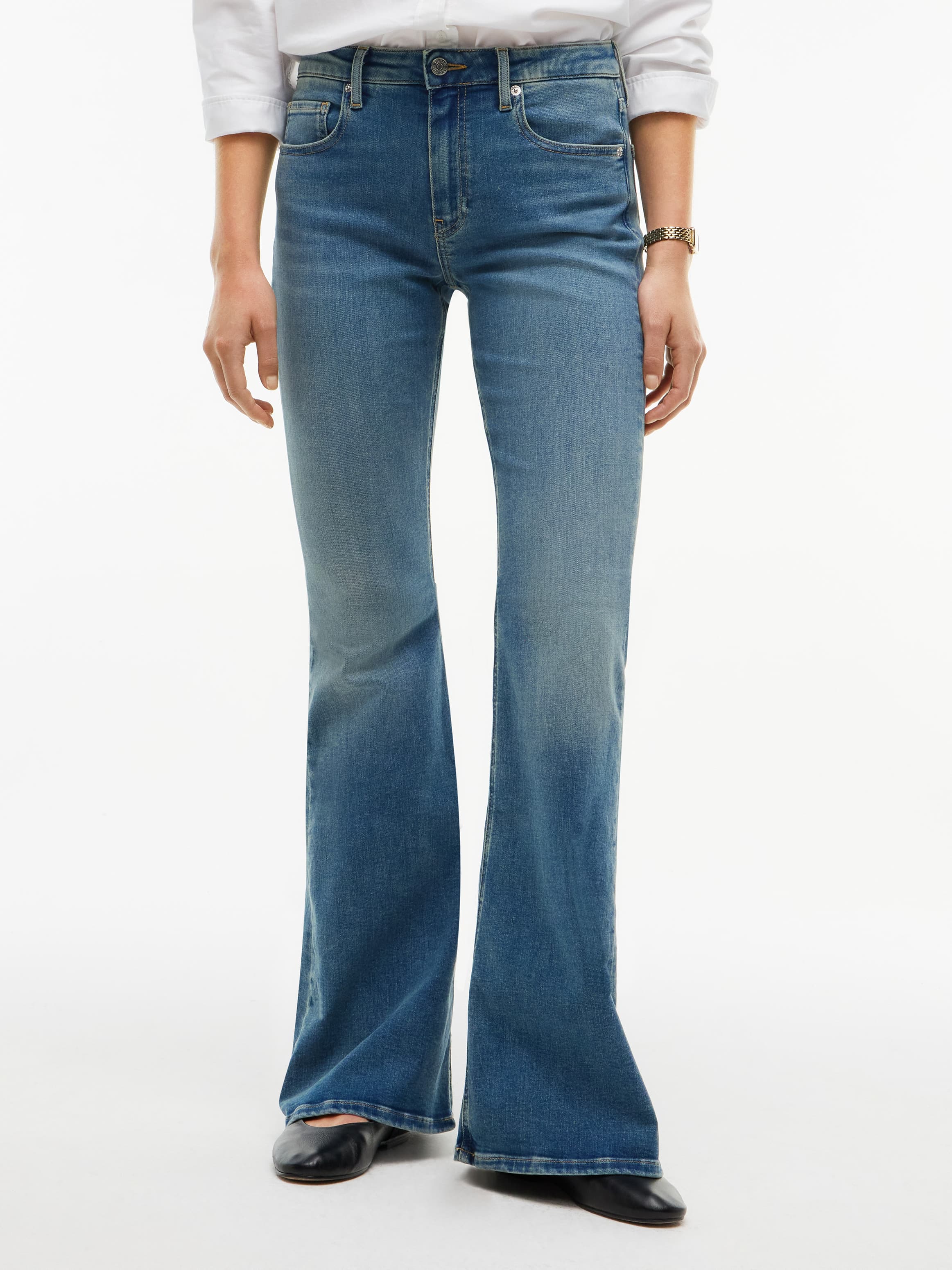 Luna Mid Rise Flared Jeans