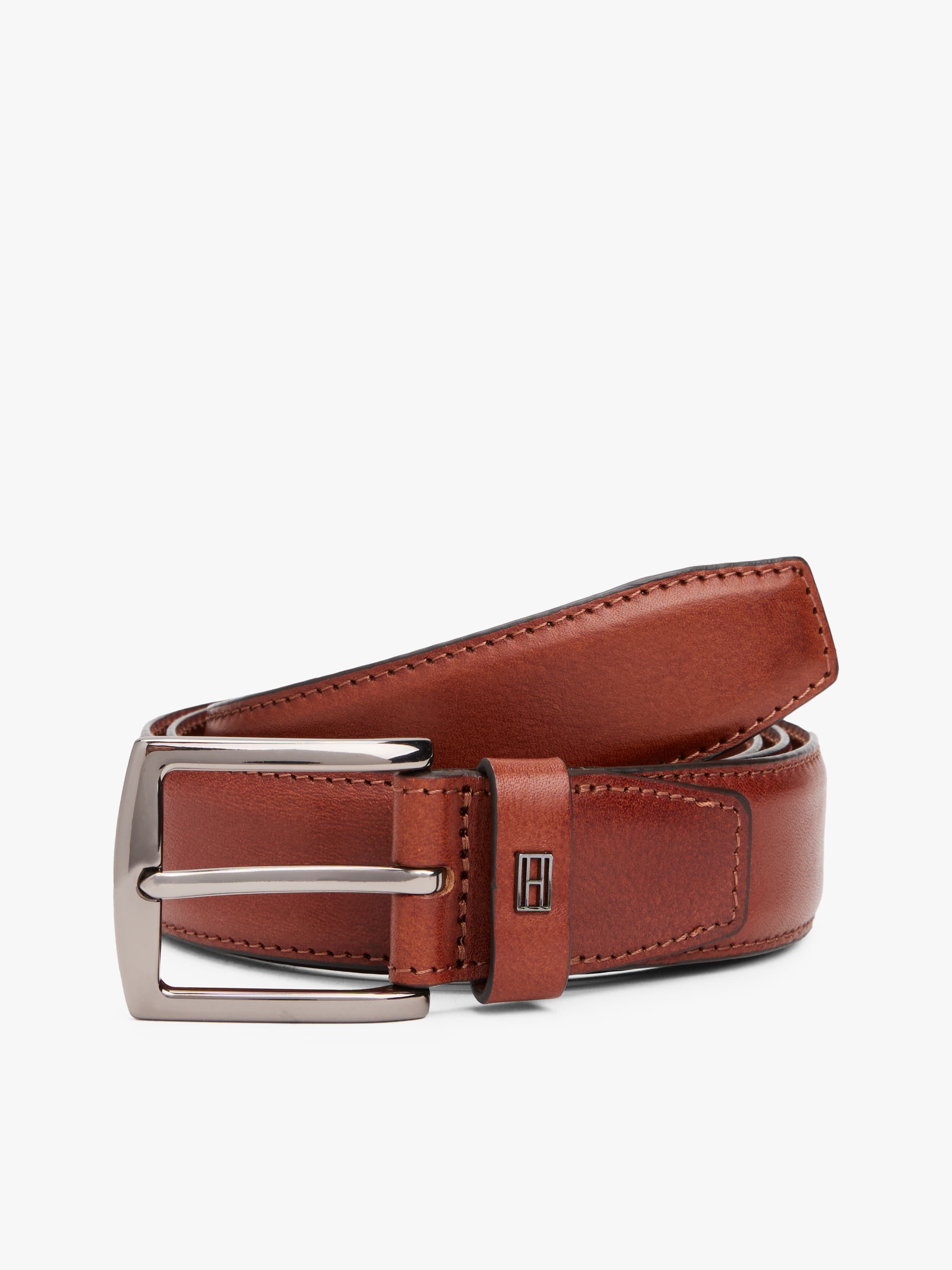 Denton Flag Plaque Leather Belt