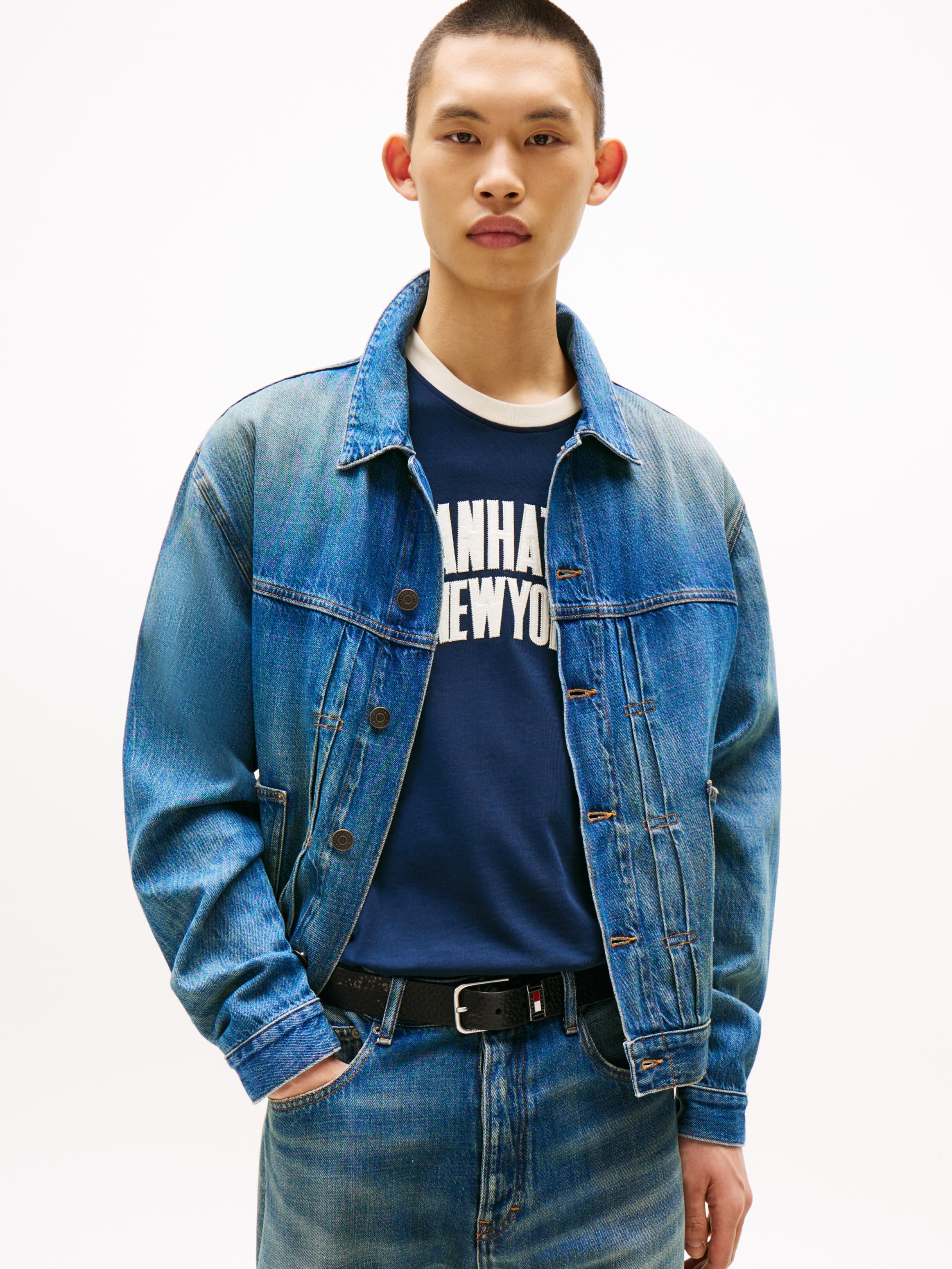 Back Embroidery Denim Trucker Jacket