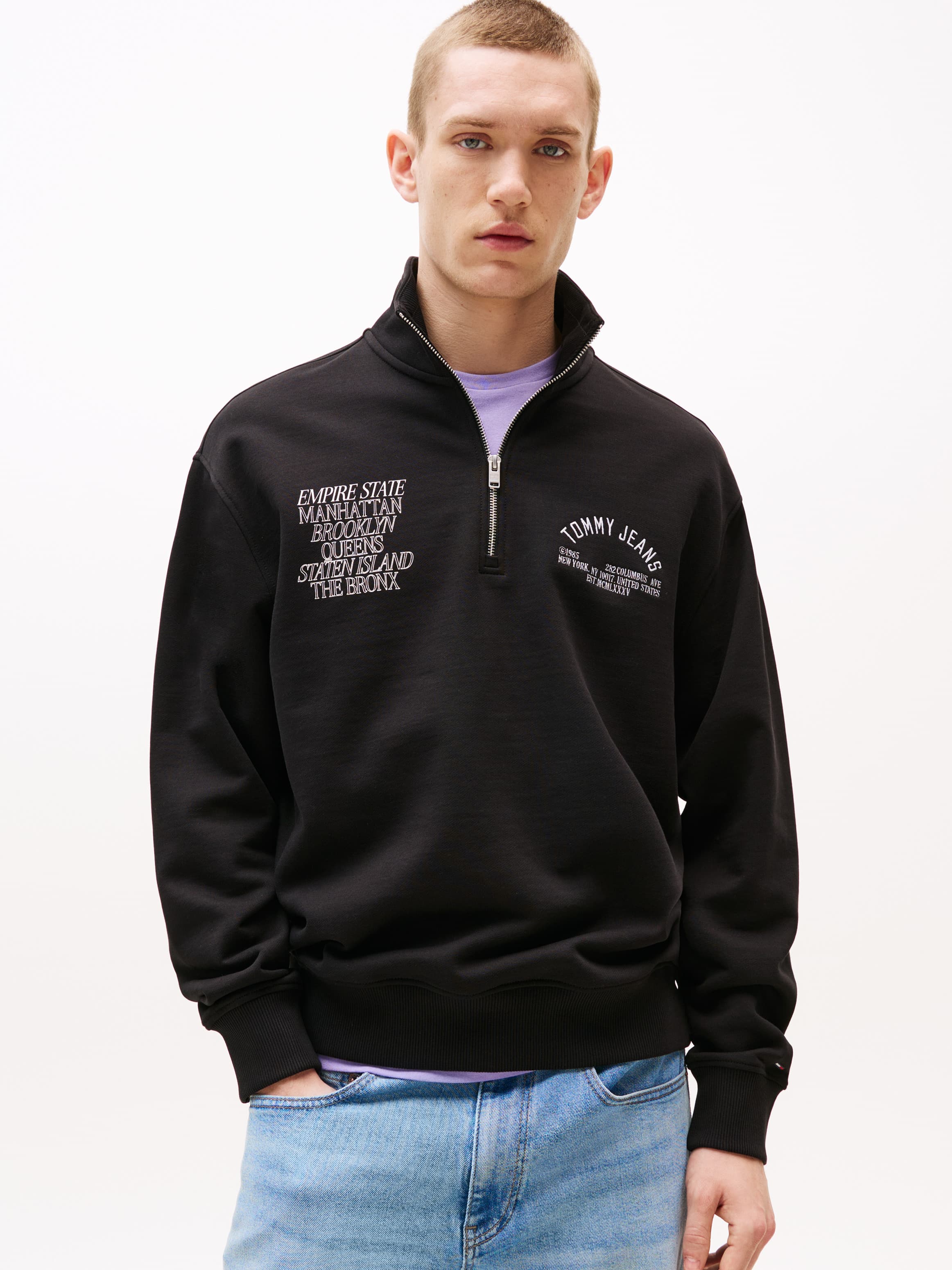 Relaxed Cotton Zip Sweatshirt