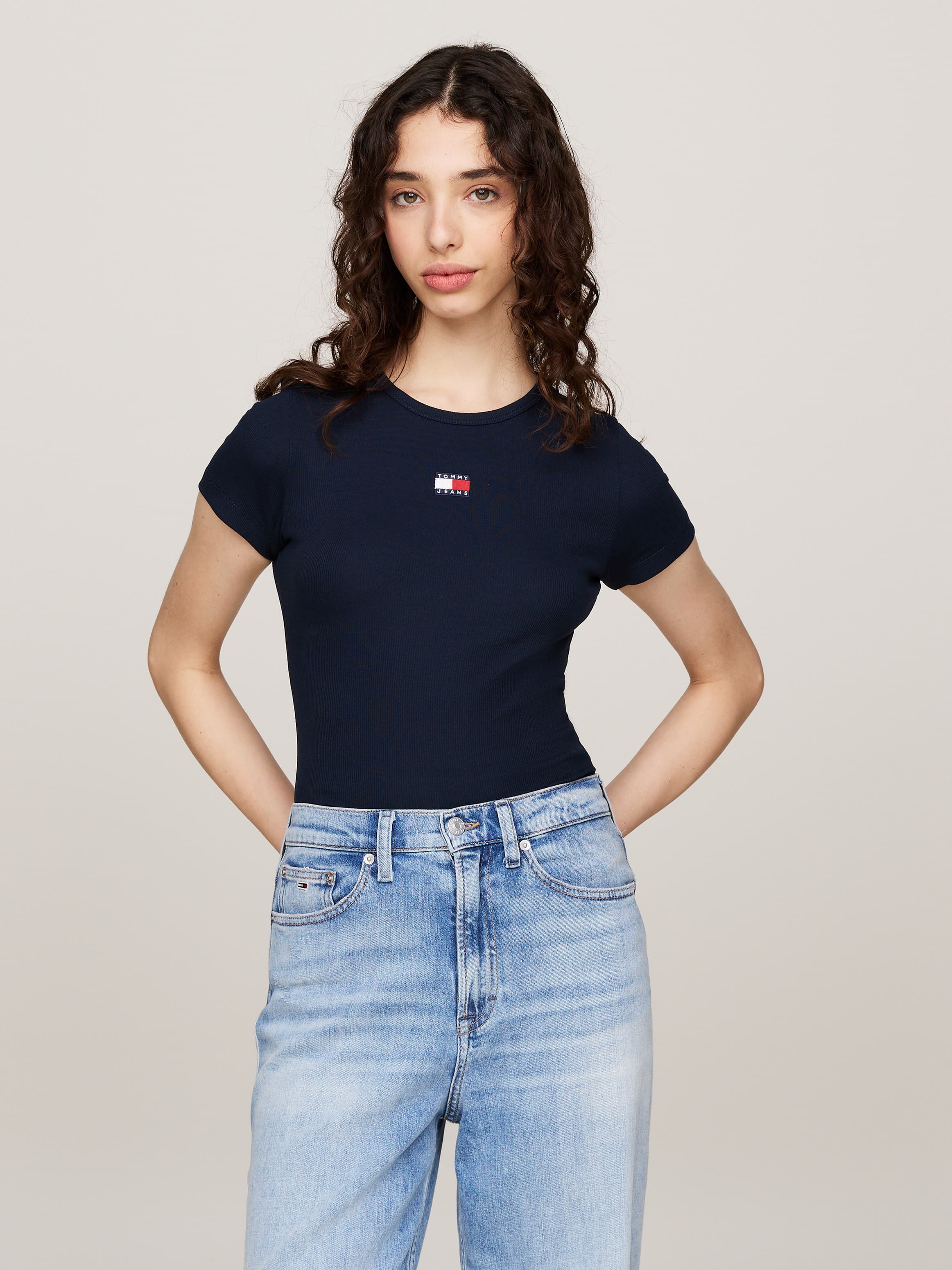 Tommy Badge Ribbed Slim T-Shirt