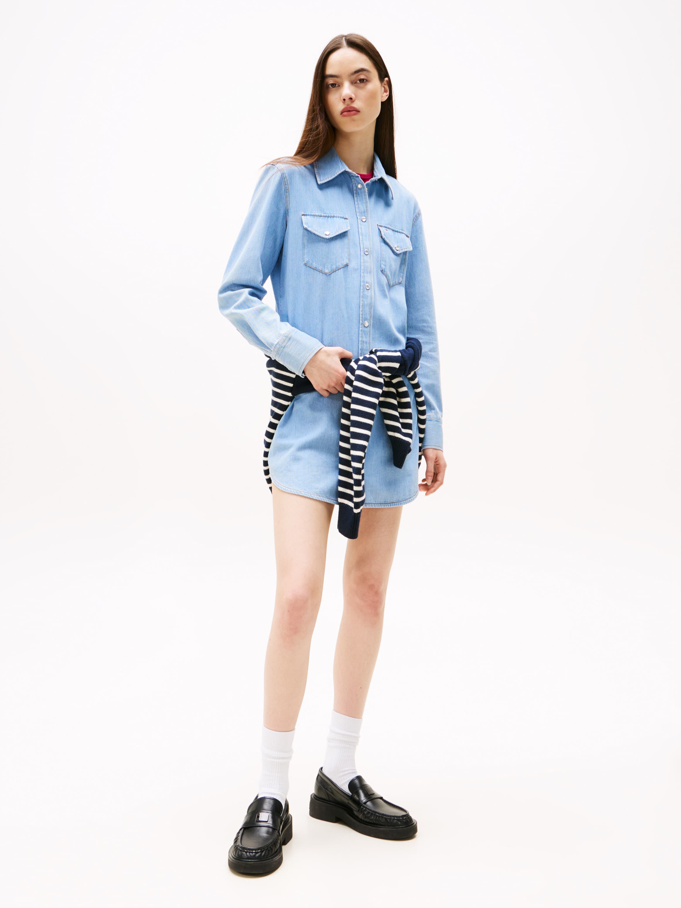 Mini Denim Shirt Dress