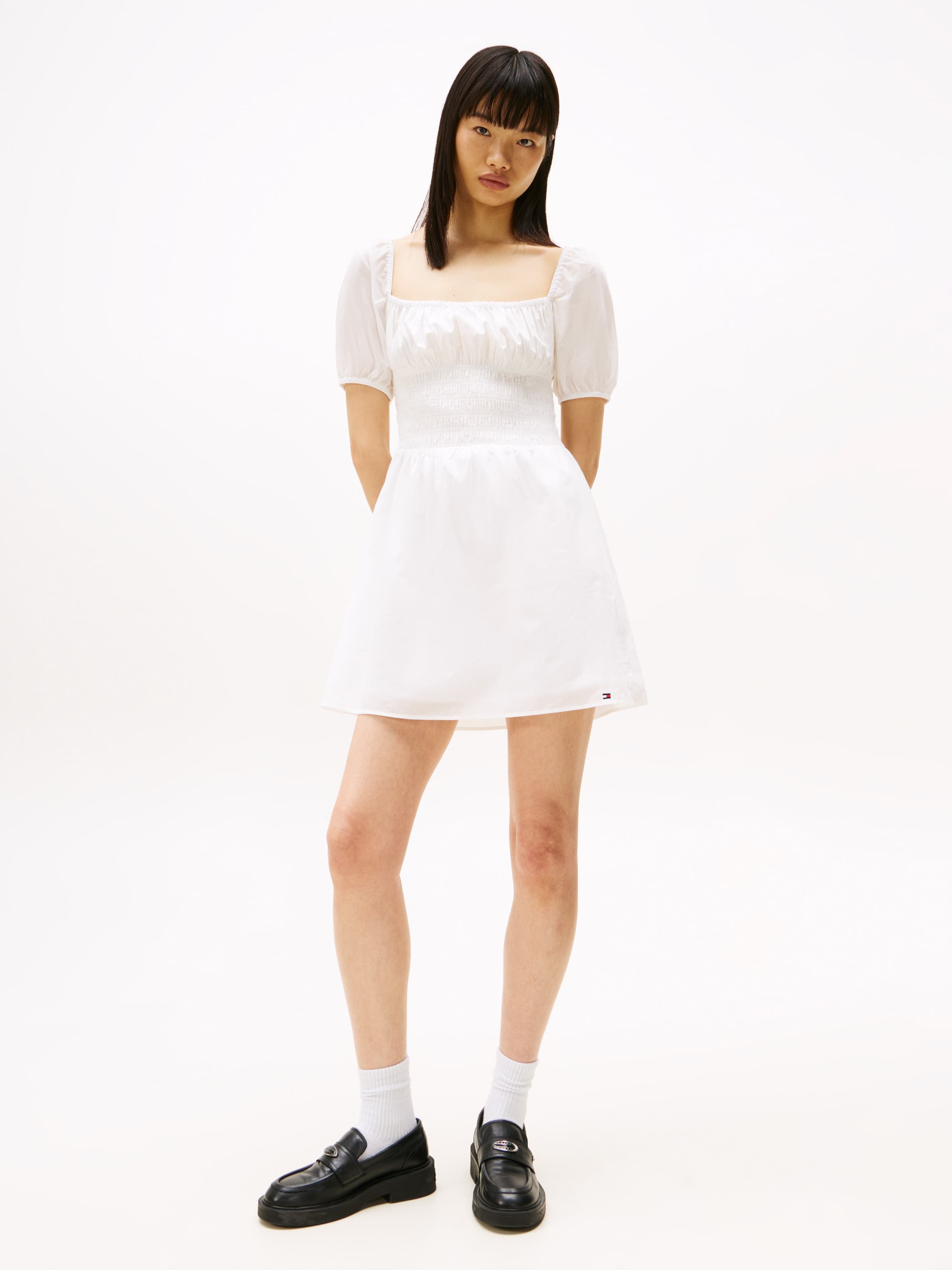 Voile Square Neck Mini Dress