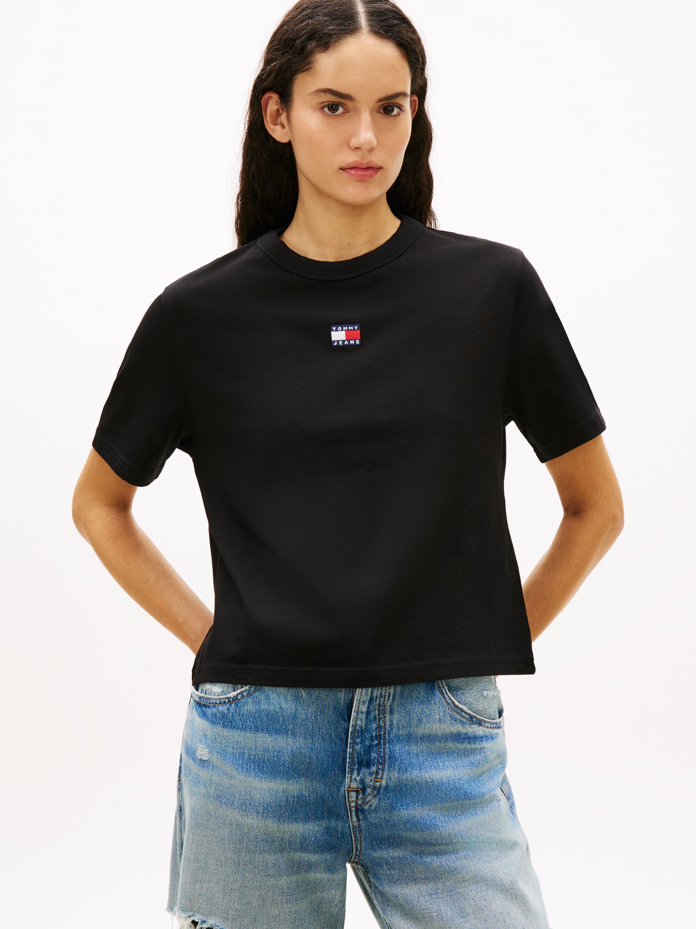Tommy Badge Boxy Crew Neck T-Shirt