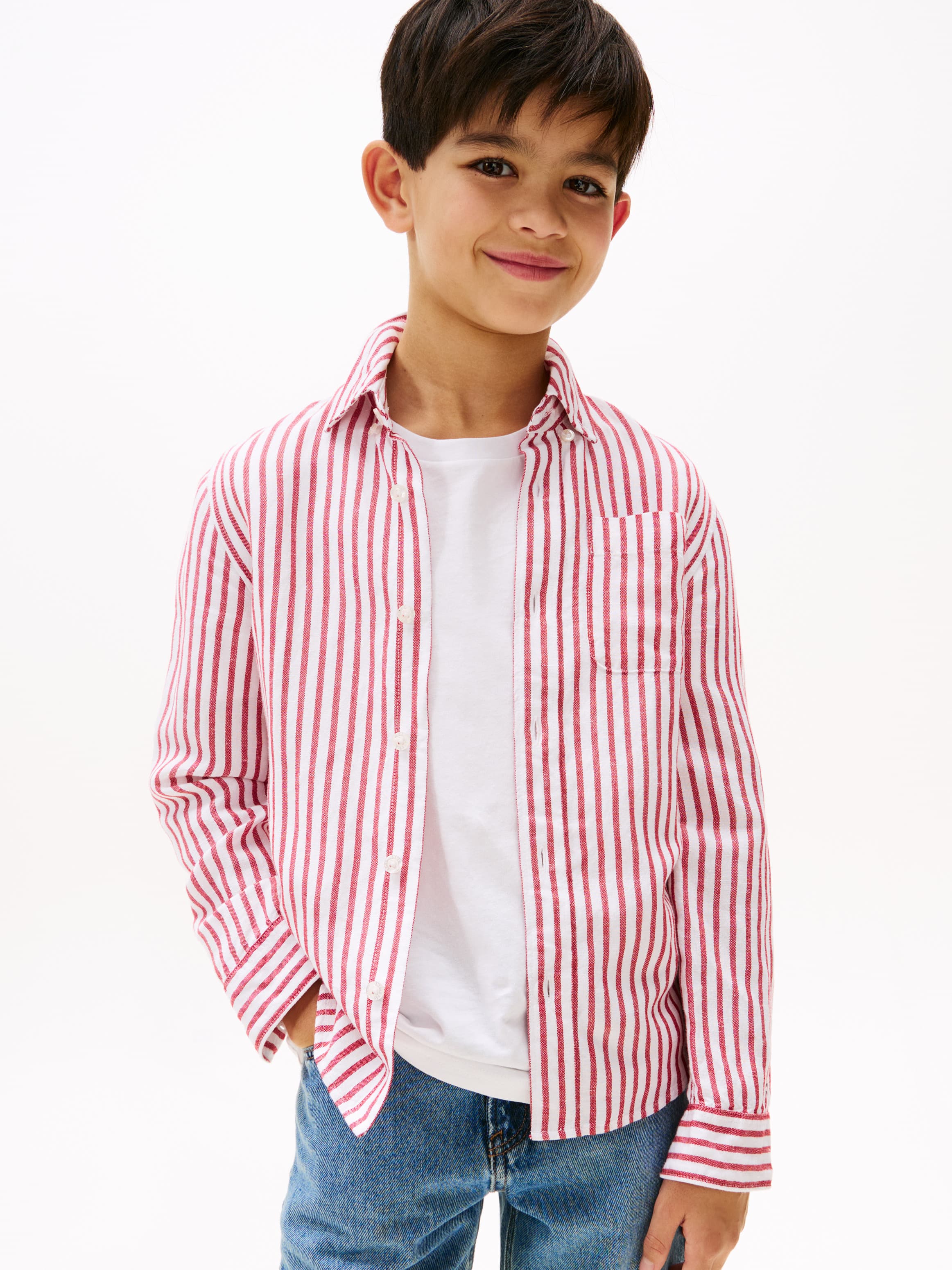 Striped Linen Blend Shirt