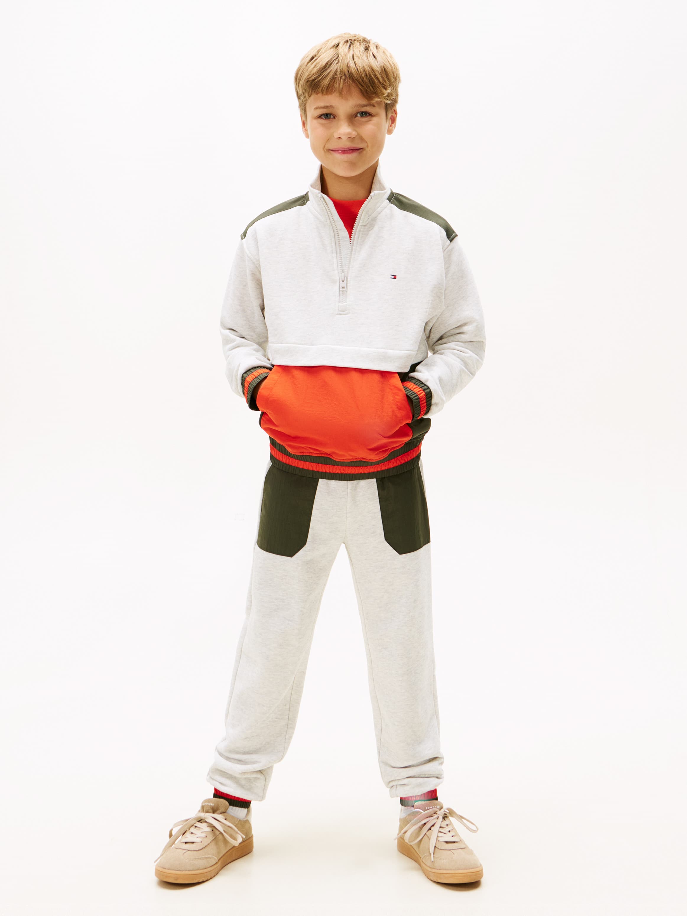Colour-Blocked Terry Regular Joggers