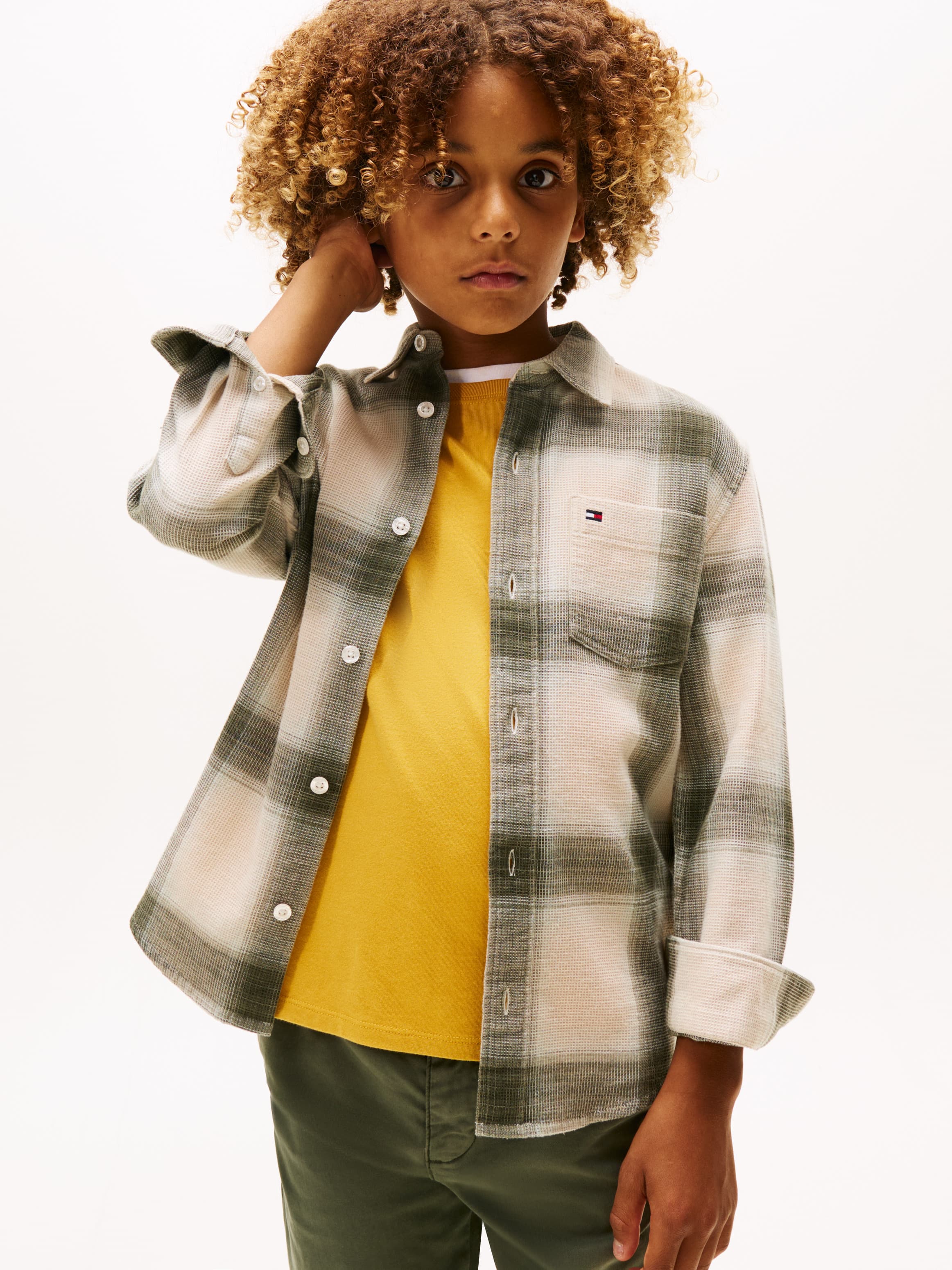 Regular Fit Waffle Knit Check Shirt