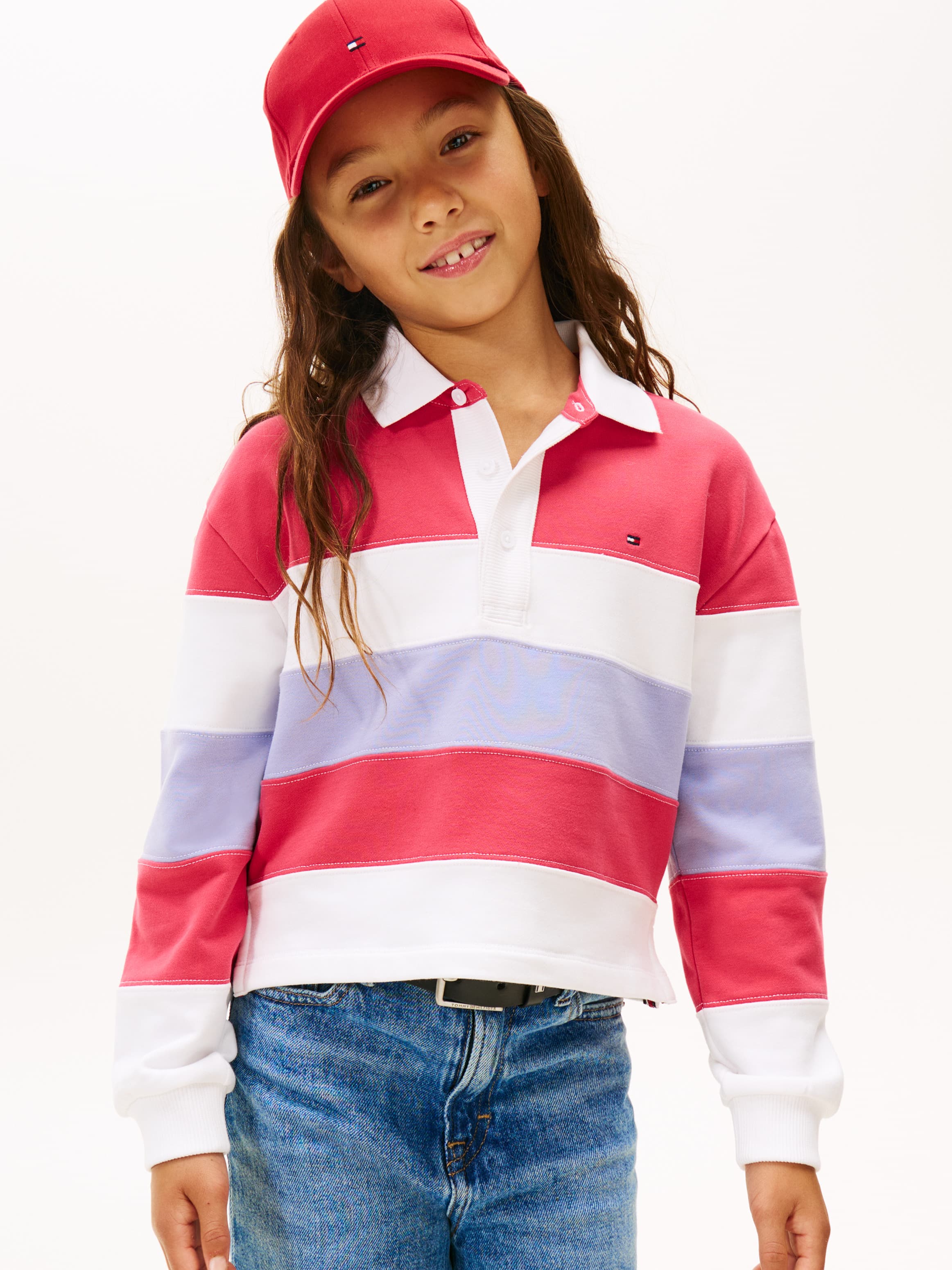 Essential Colour-Blocked Long Sleeve Polo T-Shirt