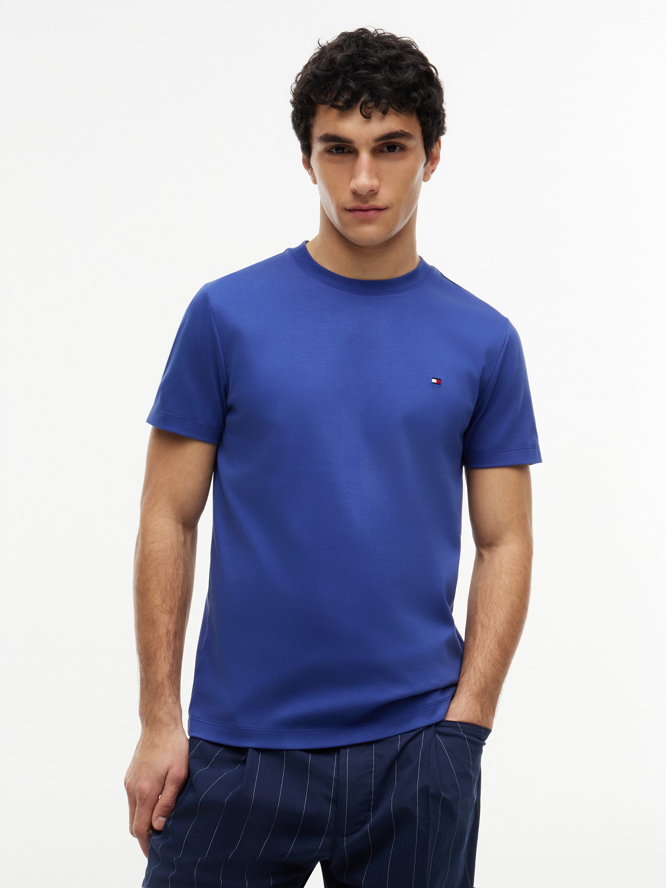 Logo Interlock Knit Slim T-Shirt