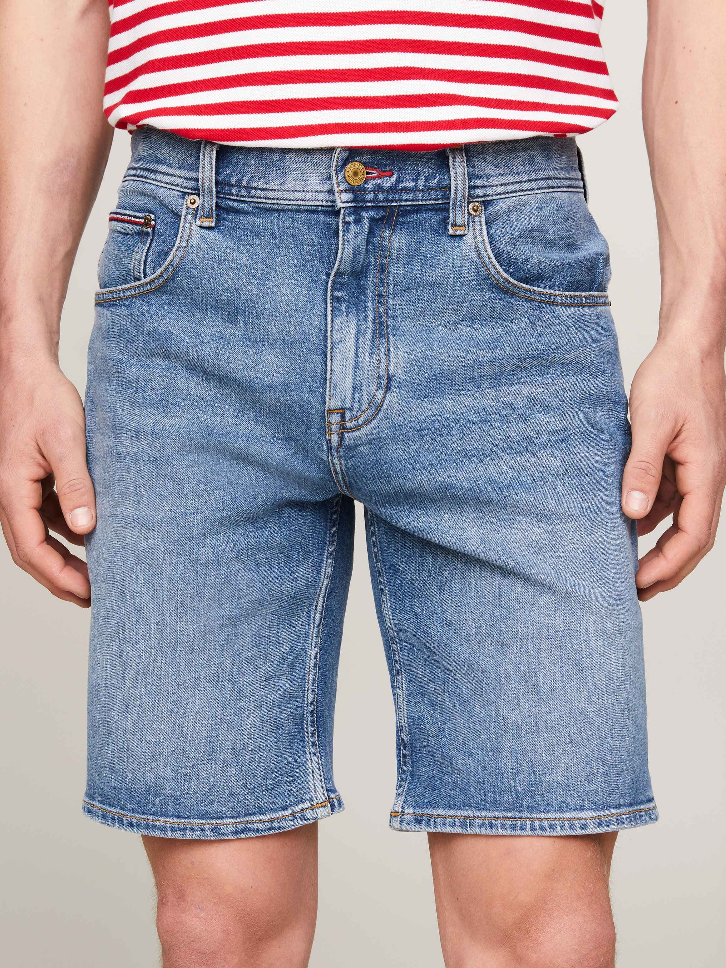 Brooklyn Faded Five-Pocket Denim Shorts