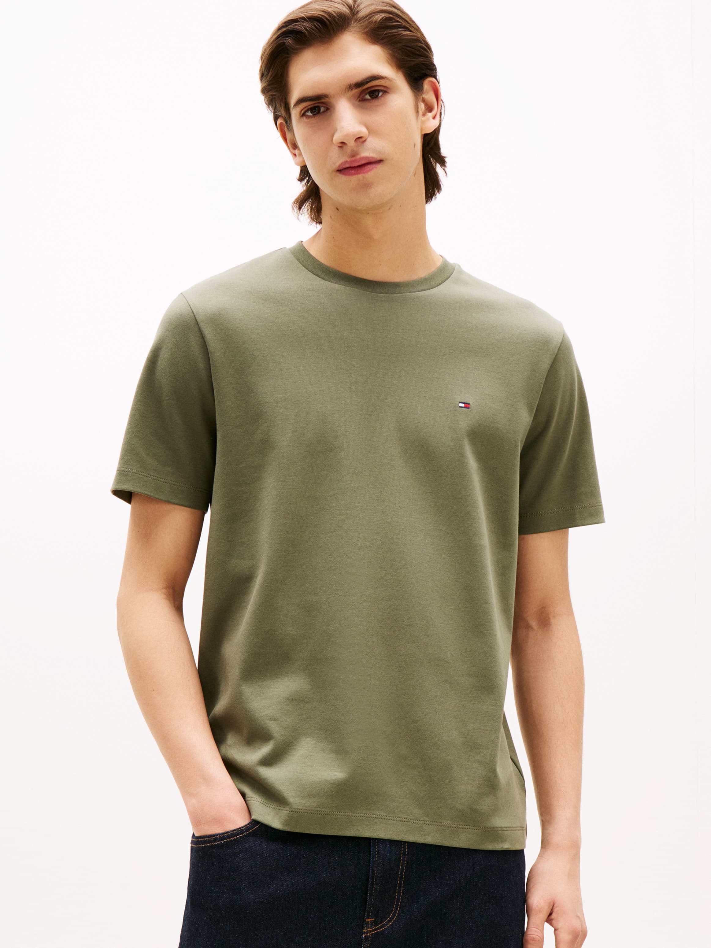 Flag Embroidery Crew Neck T-Shirt