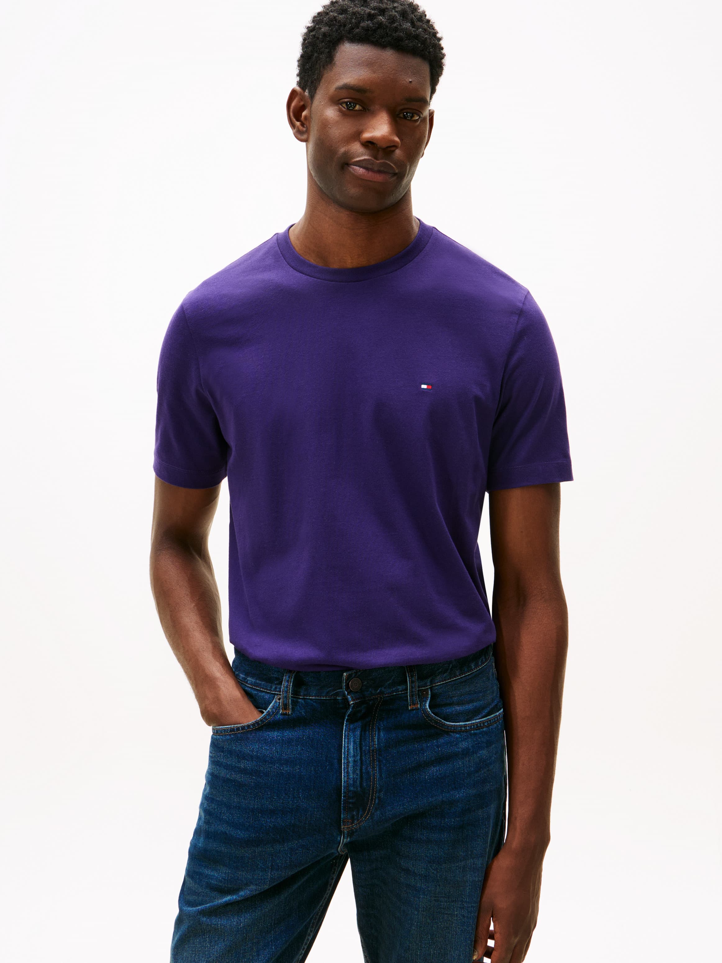 Flag Embroidery Crew Neck T-Shirt