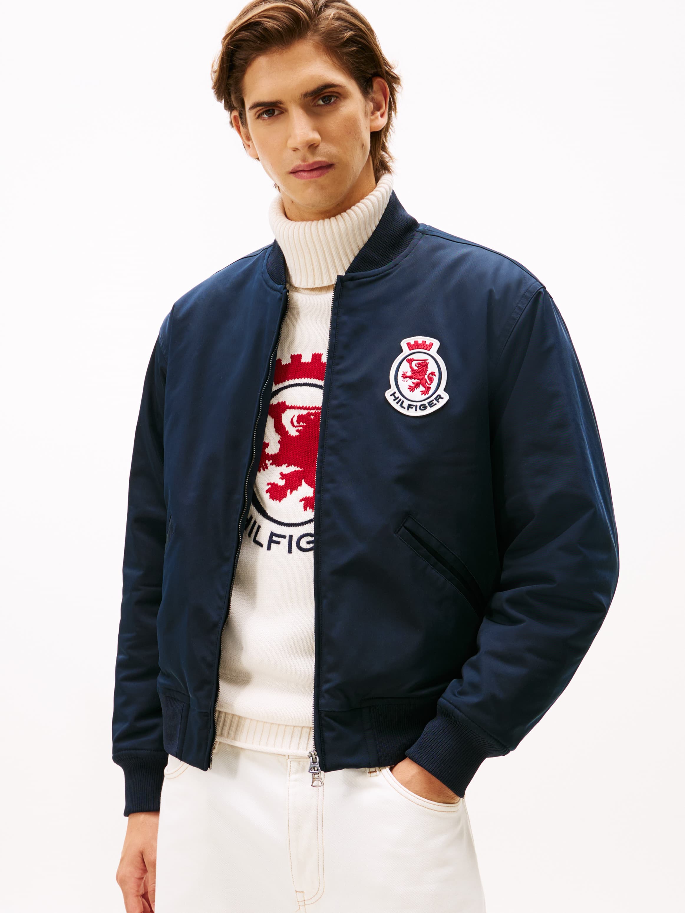 Back Logo Water Repellent Bomber Jacket