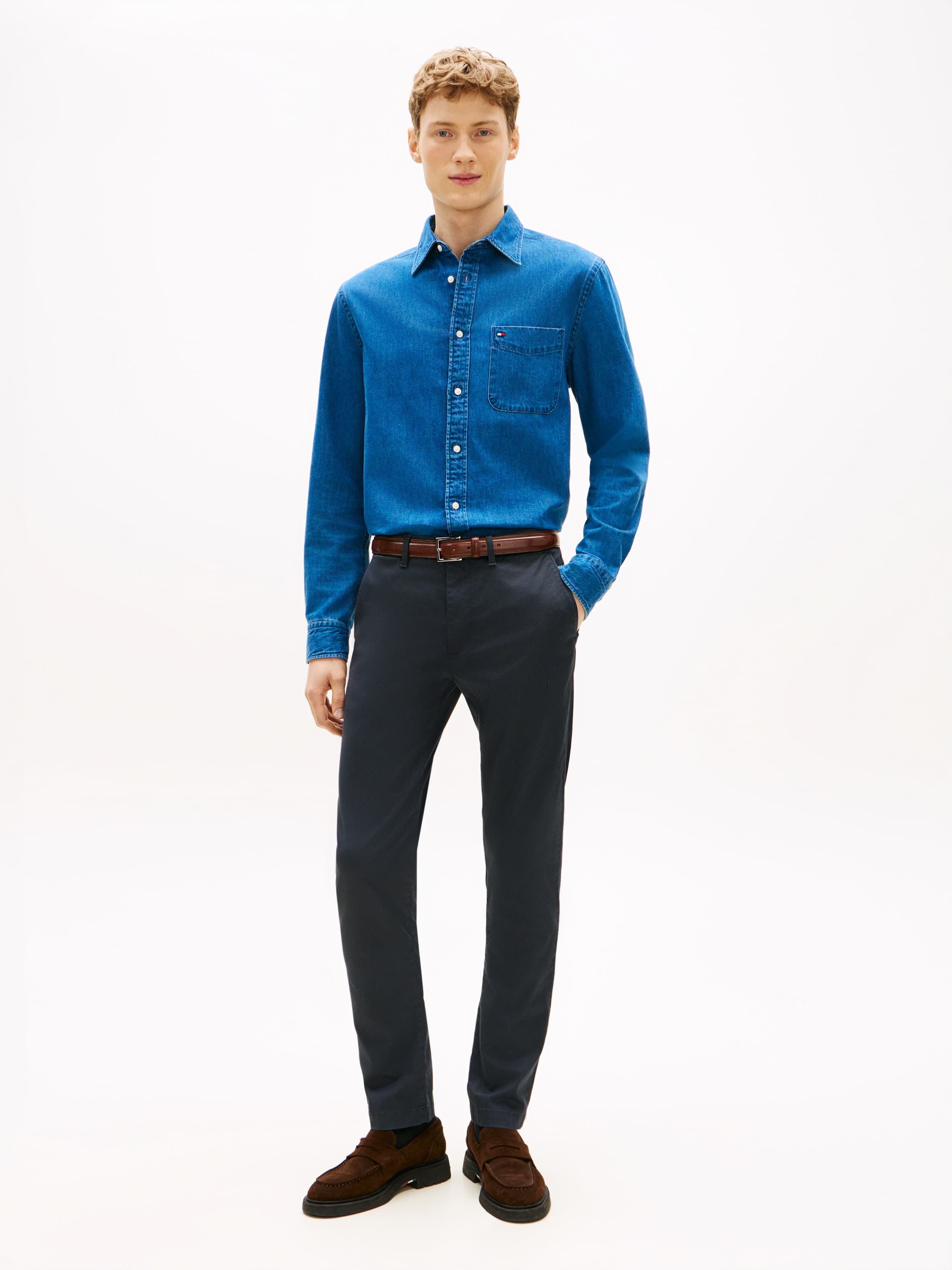 Bleecker Textured Print Slim Trousers